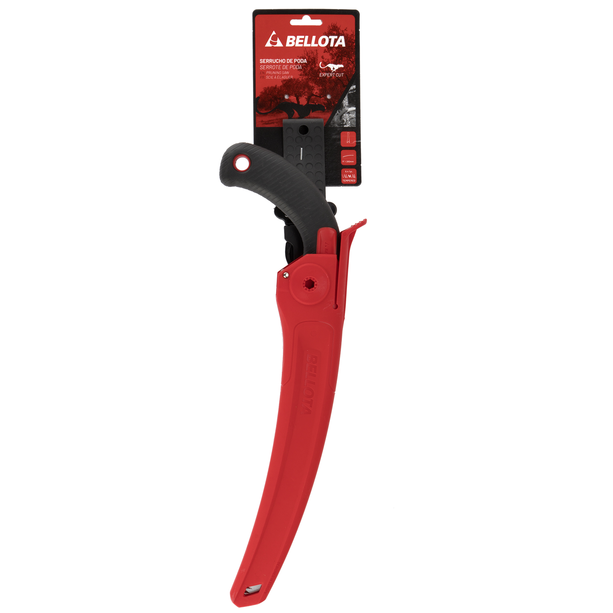 Serrucho Guepardo con hoja curva de 11" y mango de bimaterial curvo. Incluye funda / 454BIMC11