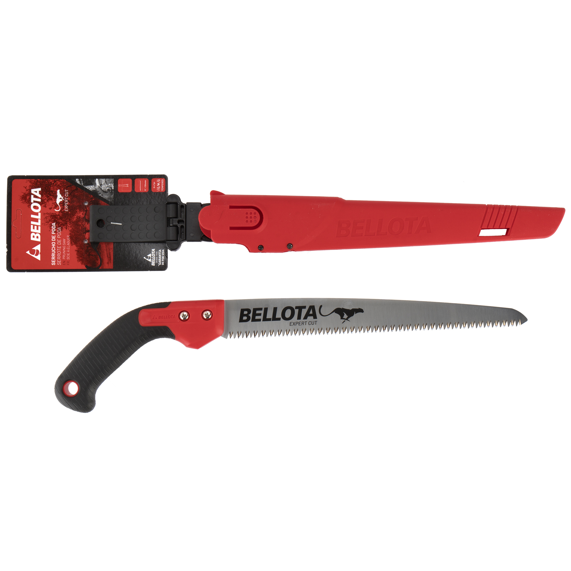 Serrucho Guepardo con hoja recta de 12" y mango de bimaterial recto. Incluye funda / 45RBIMR12