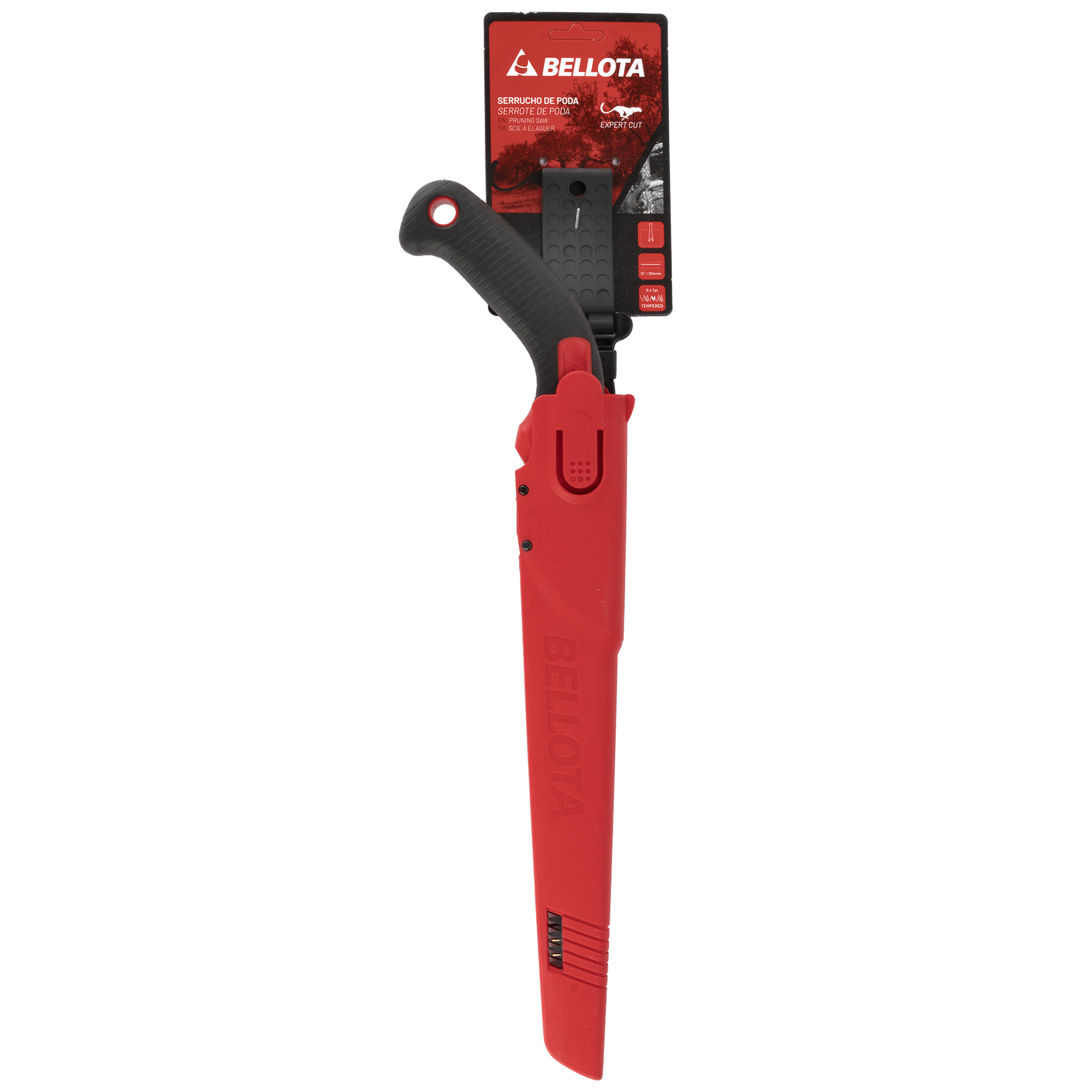 Serrucho Guepardo con hoja recta de 12" y mango de bimaterial recto. Incluye funda / 45RBIMR12