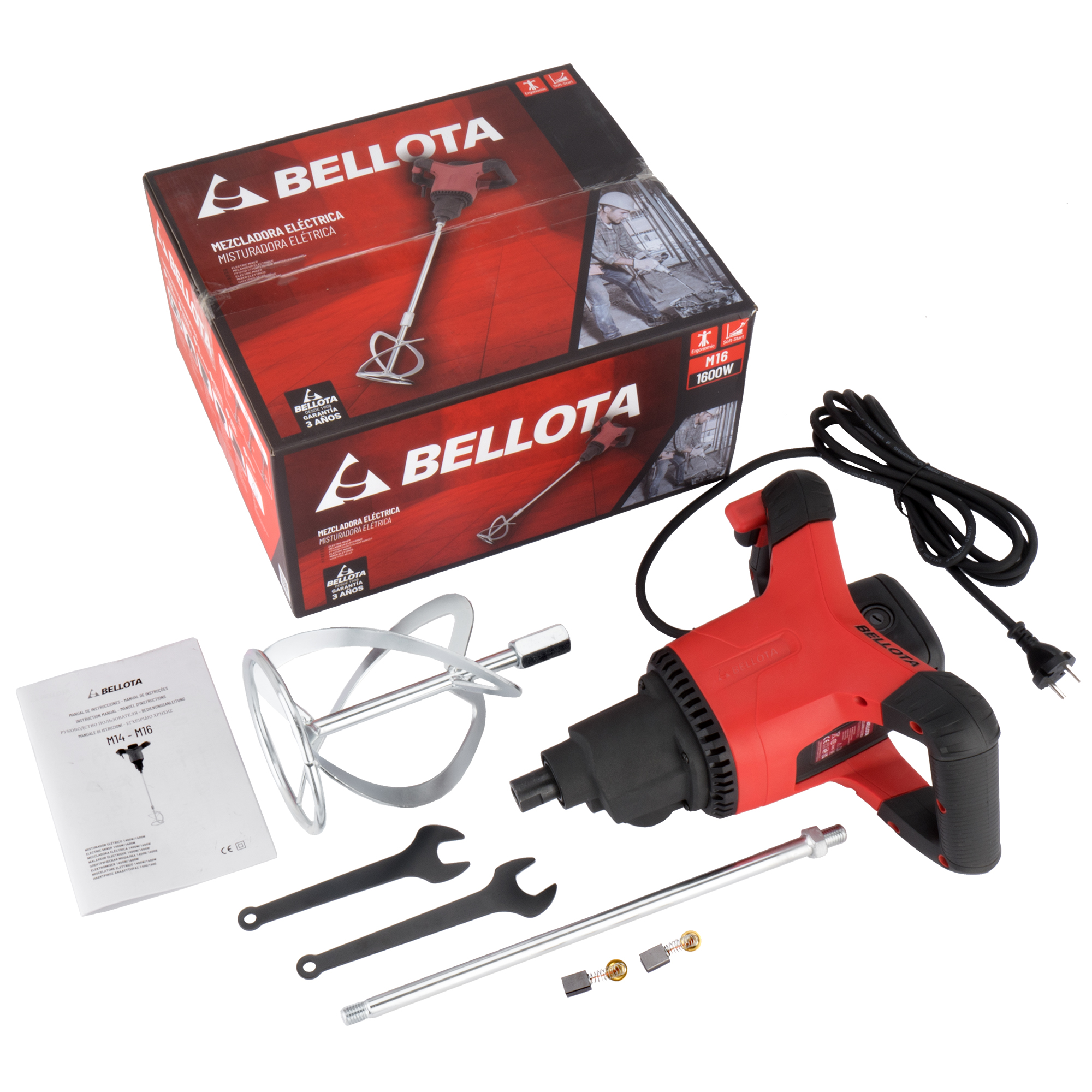 Máquina mezcladora M16 de 1600W 220 v enchufe tipo C-F / M16