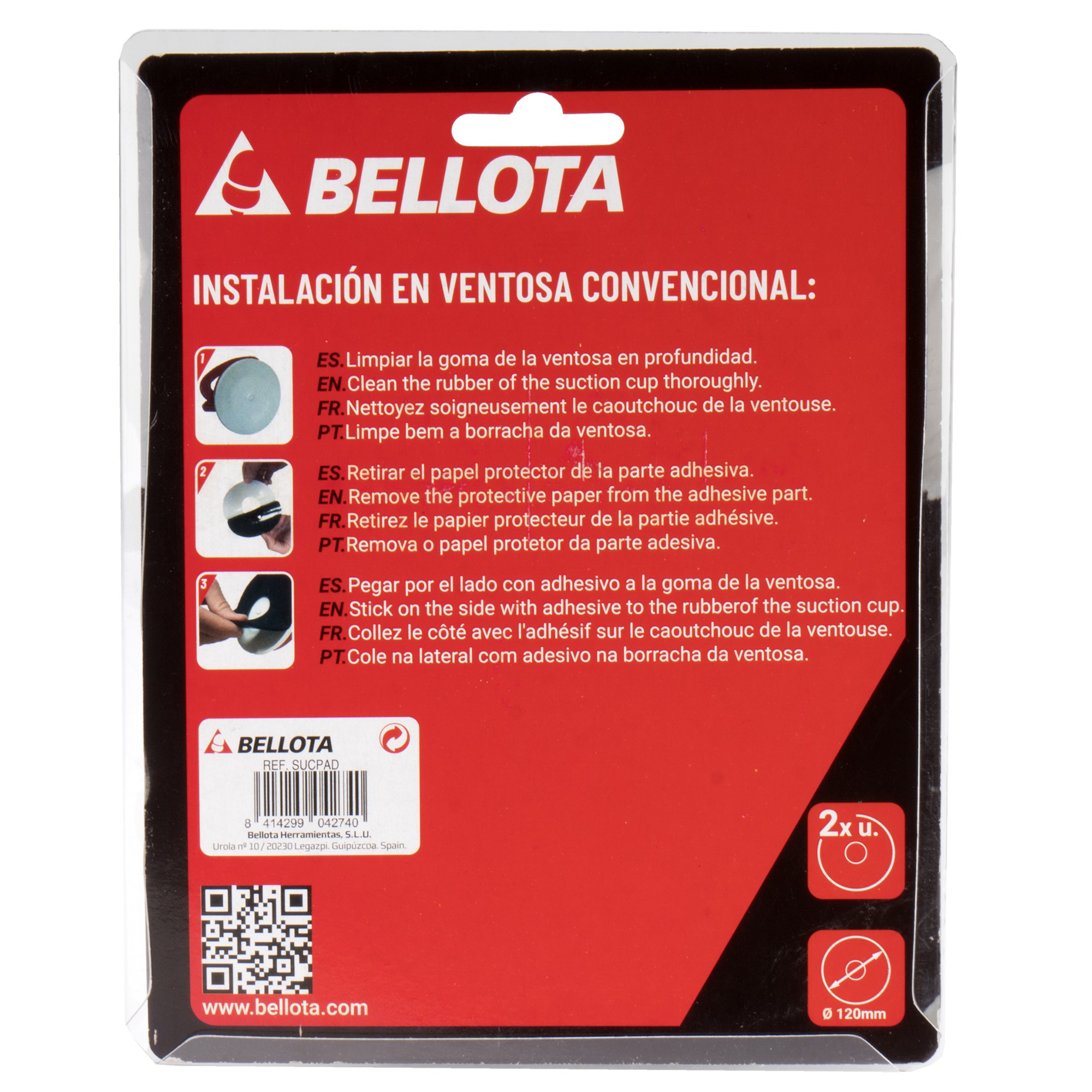 Espuma adhesiva de 120 mm para superficies rugosas o texturizadas - 2 u. / SUCPAD