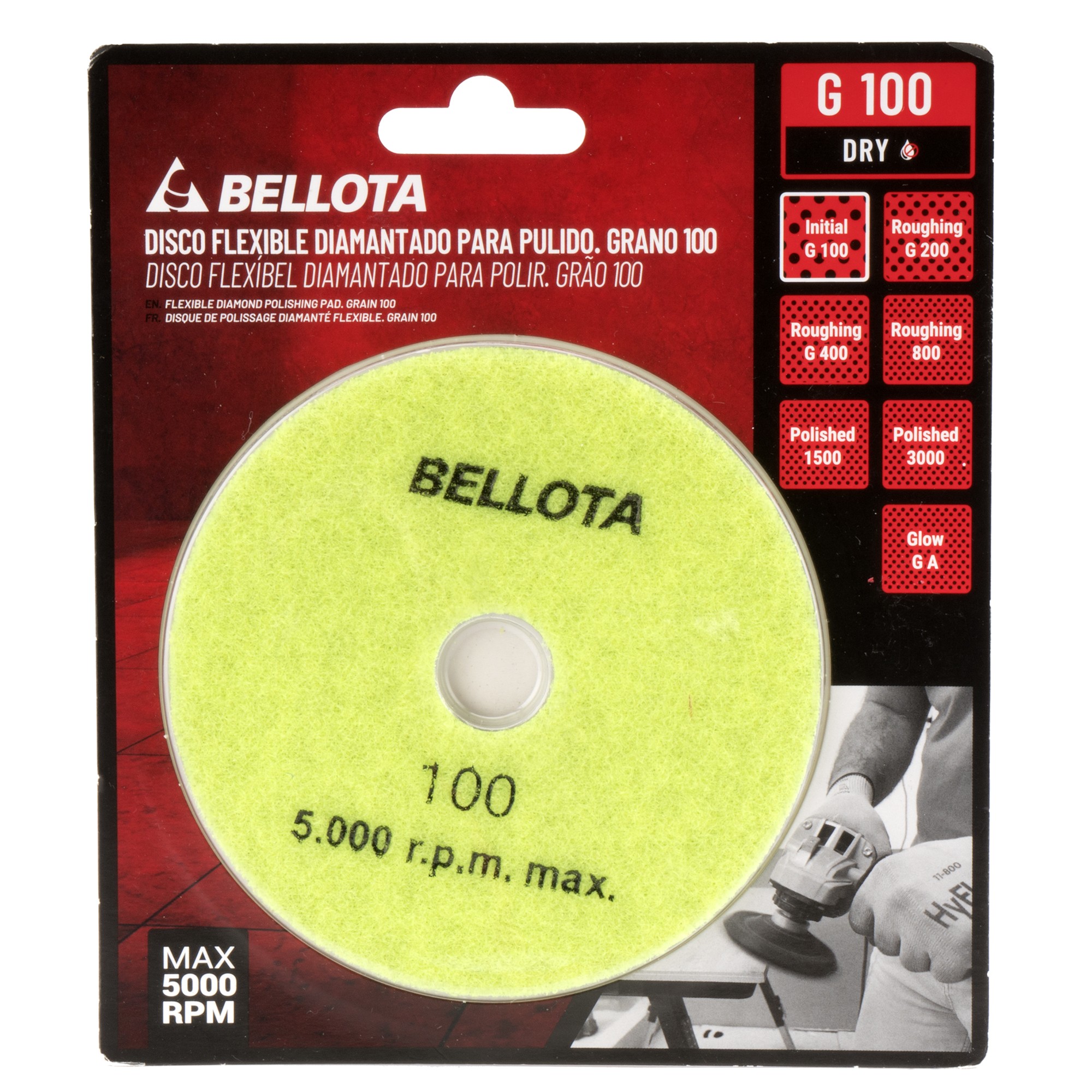 Disco flexible diamantado para pulido - grano 100 / DFDIAM100