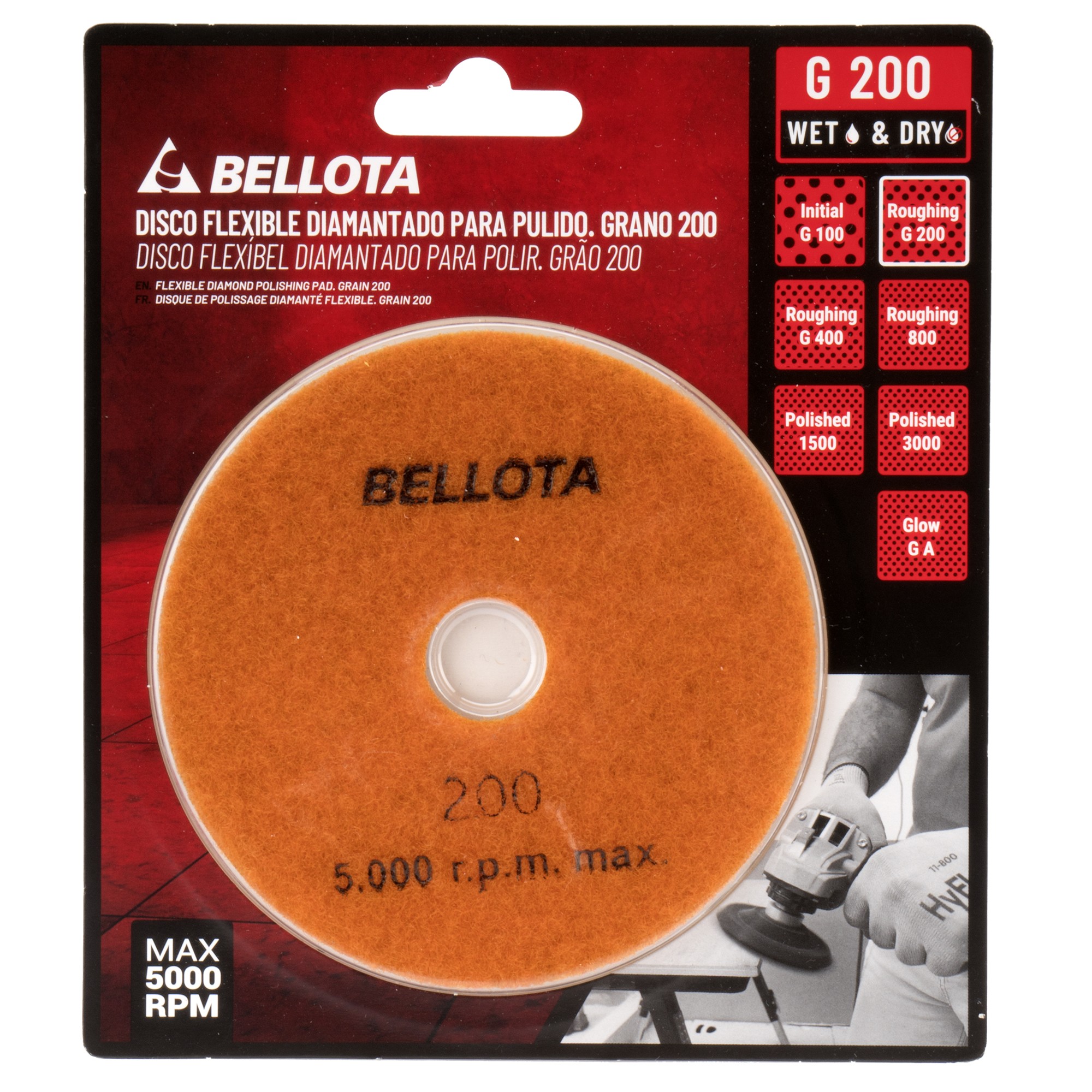 Disco flexible diamantado para pulido - grano 200 / DFDIAM200