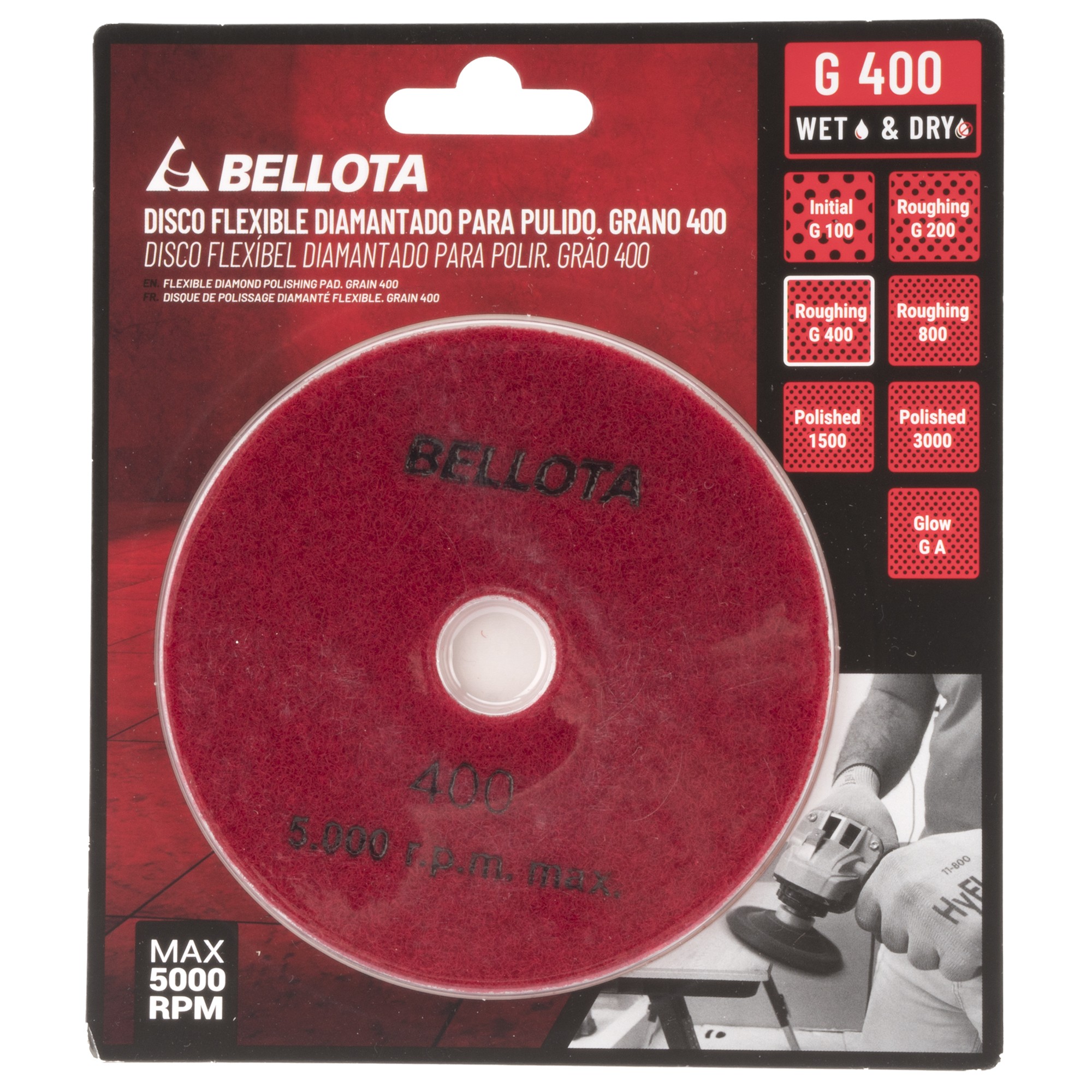 Disco flexible diamantado para pulido - grano 400 / DFDIAM400