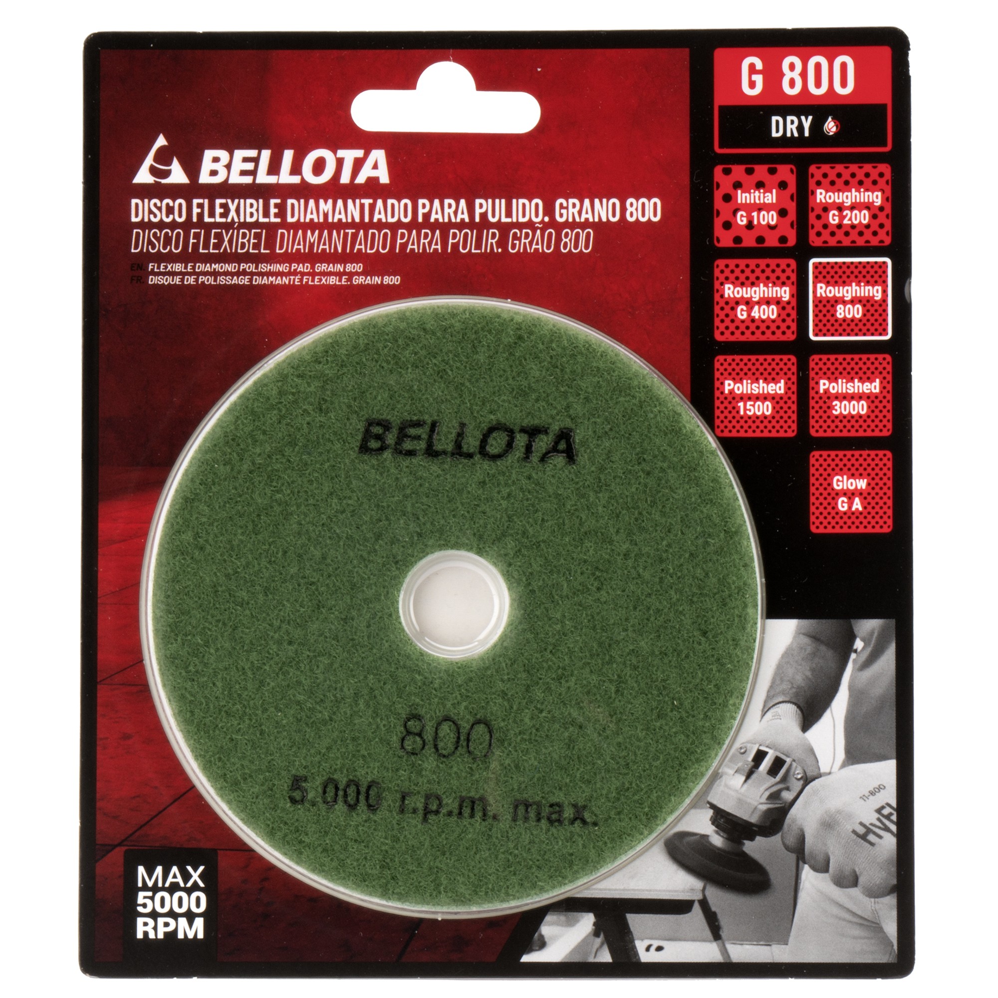 Disco flexible diamantado para pulido - grano 800 / DFDIAM800