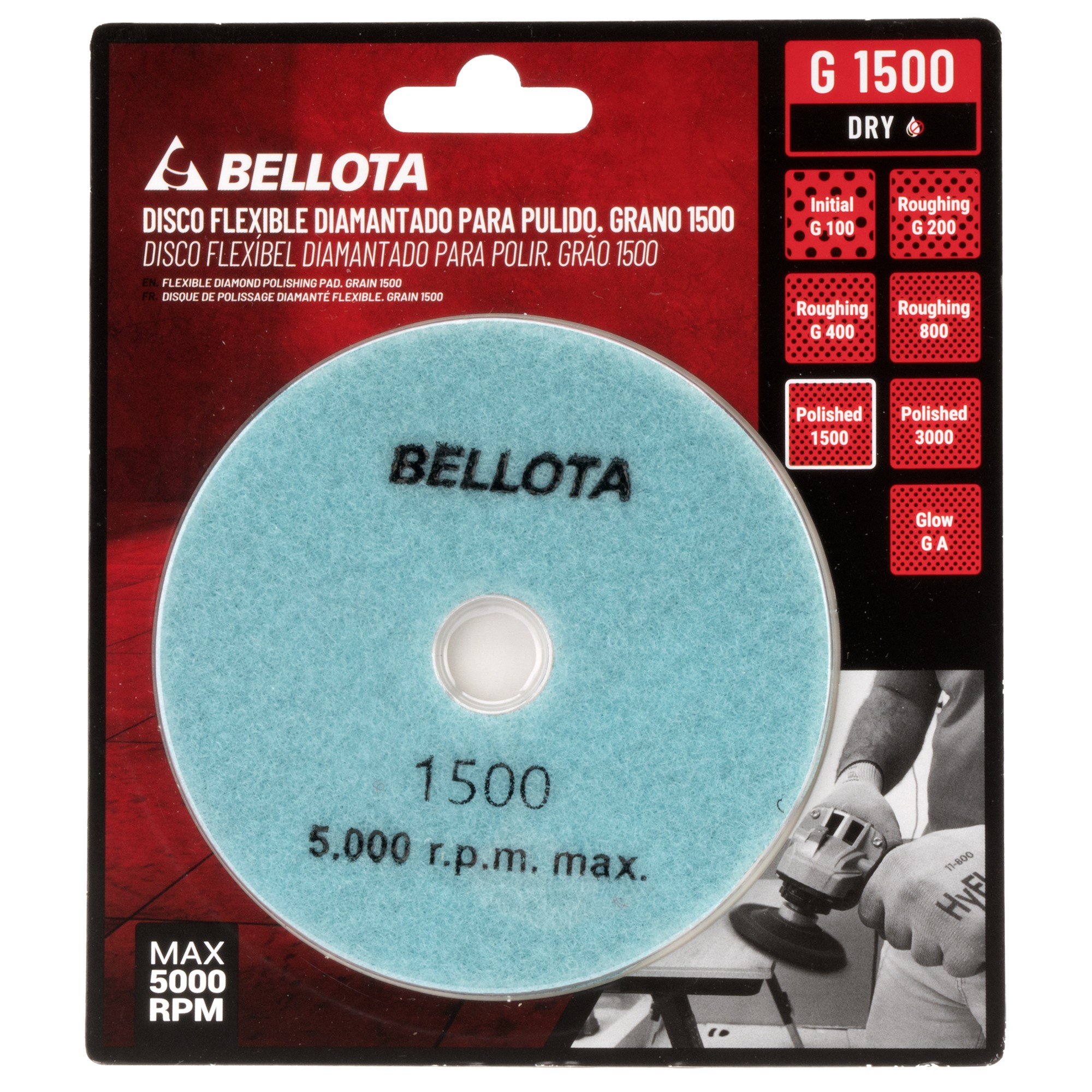 Disco flexible diamantado para pulido - grano 1500 / DFDIAM1500