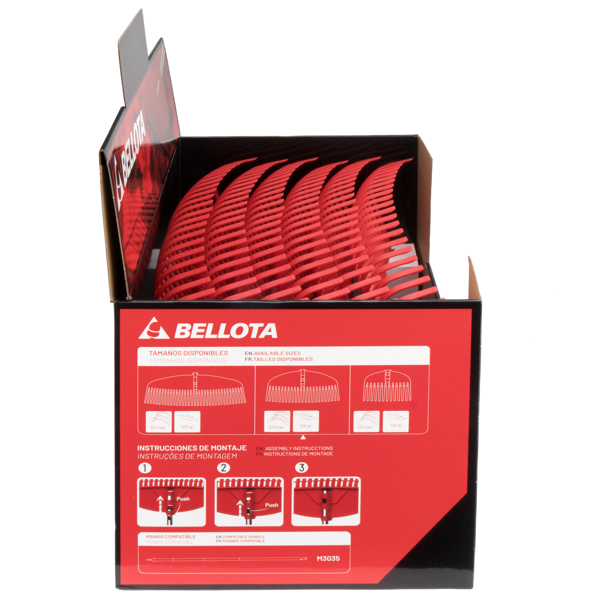 Escoba de plástico tipo rastrillo de 23 púas / 3035-23