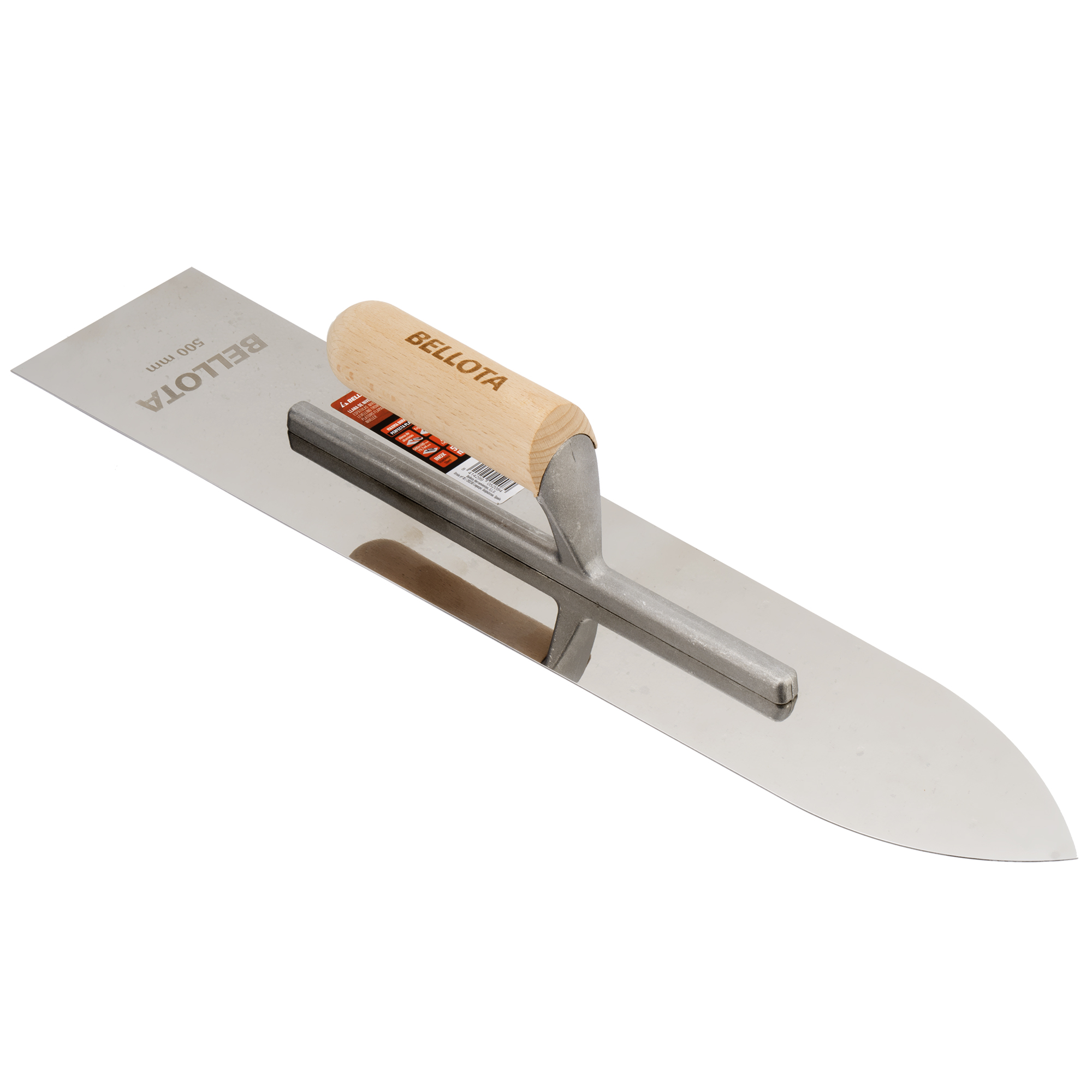 Llana nivelación de acero inoxidable con mango de madera 500 mm / 5866500