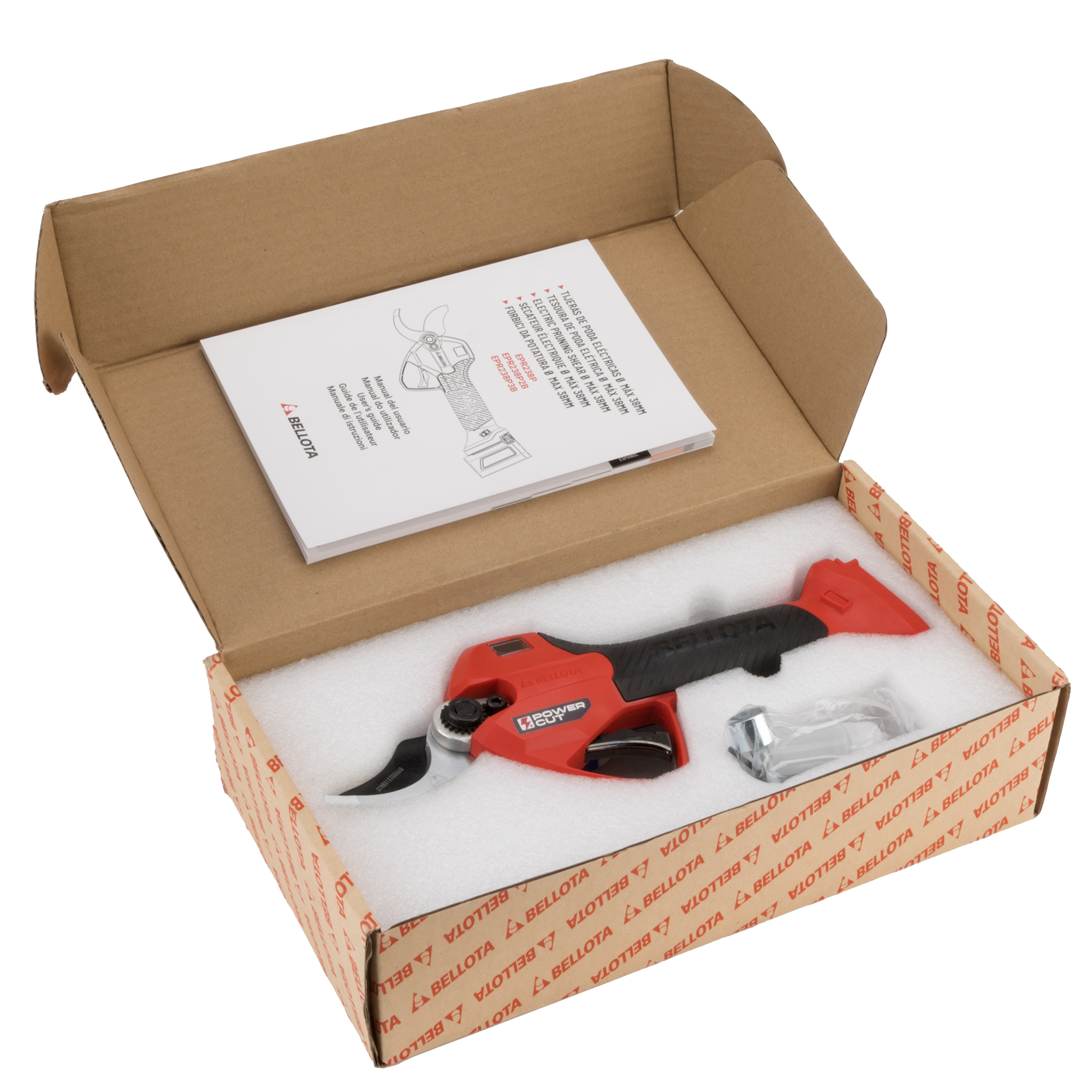 Tijera de poda eléctrica POWER CUT con batería de Litio Ion y un corte máximo de 38mm de diámetro, sin batería / EPR238P