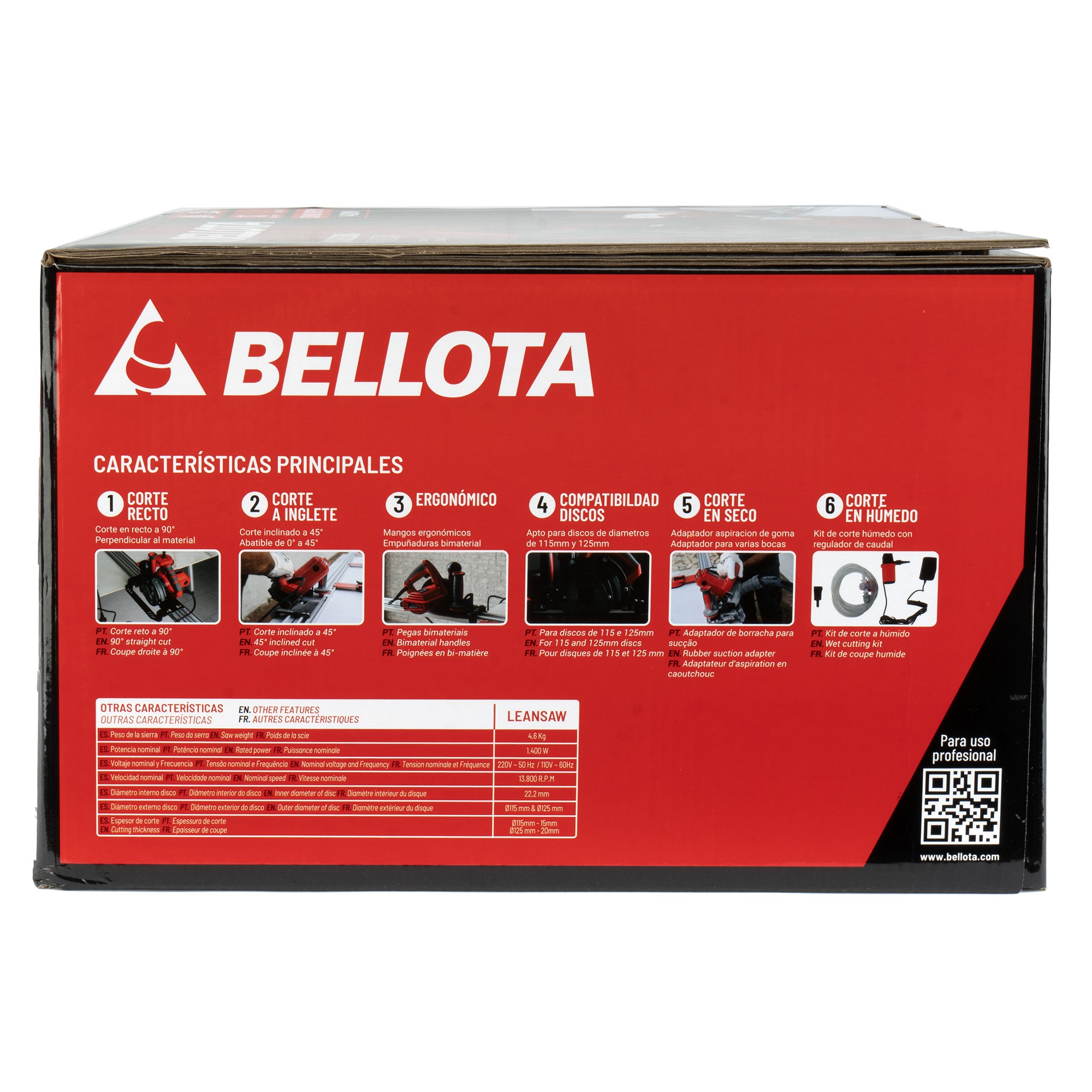 Cortadora eléctrica circular para cerámica 1.400W  220 v enchufe tipo C-F / LEANSAW