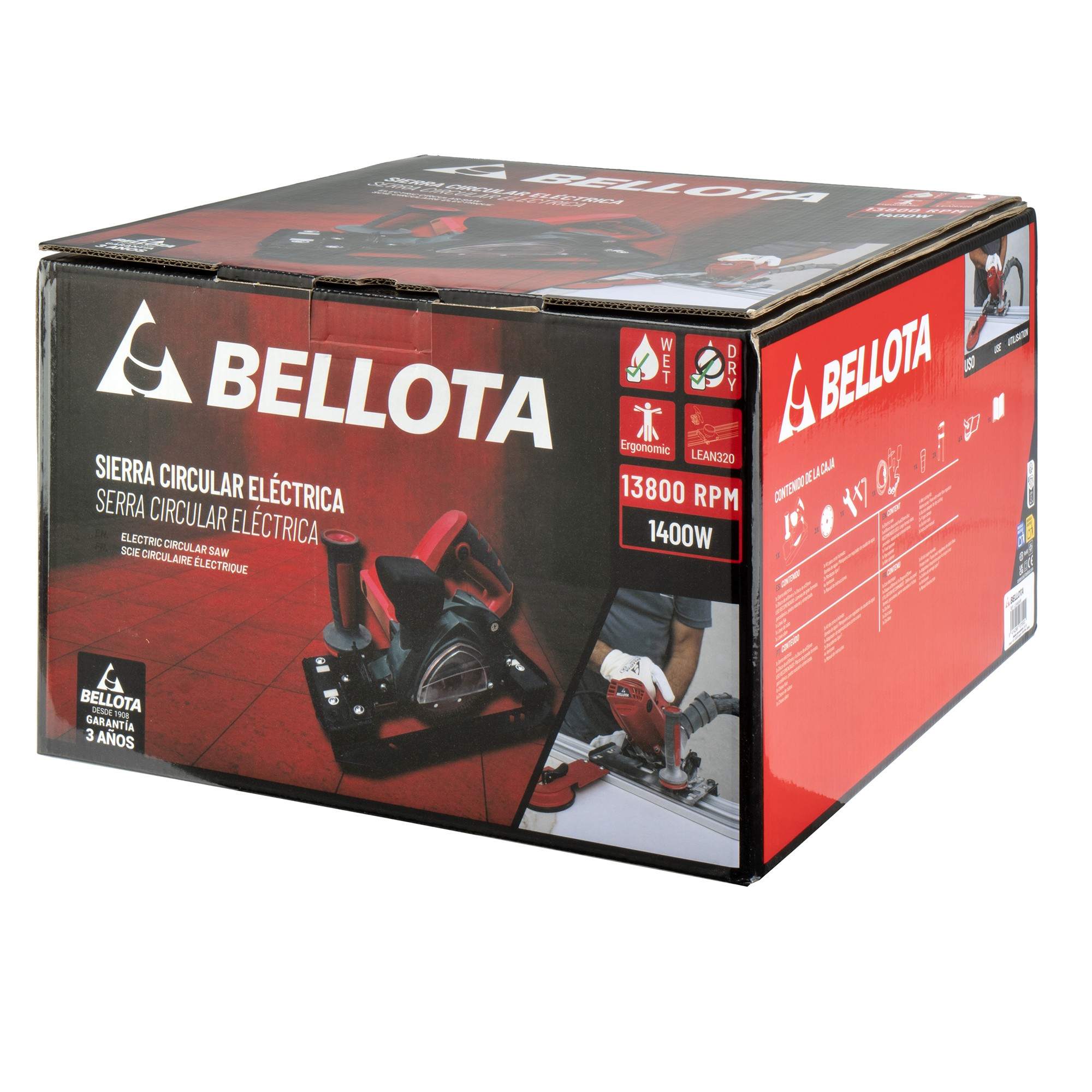 Cortadora eléctrica circular para cerámica 1.400W  220 v enchufe tipo C-F / LEANSAW