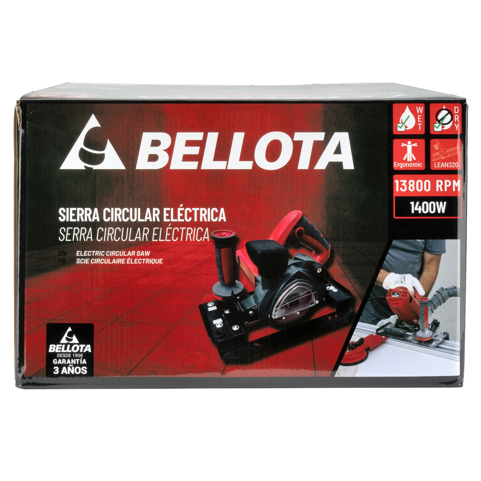 Cortadora eléctrica circular para cerámica 1.400W  220 v enchufe tipo C-F / LEANSAW