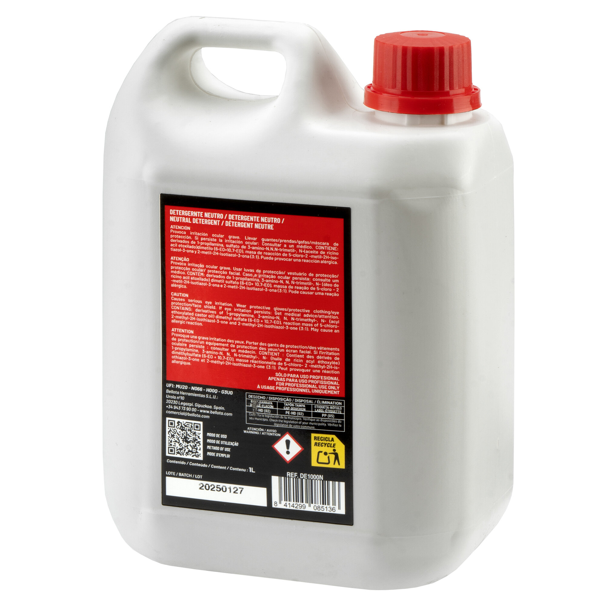Detergente abrillantador neutro 1L / DE1000N