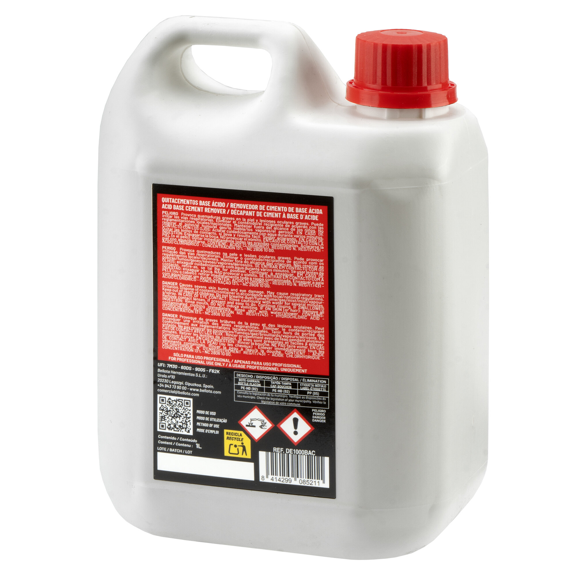 Quitacementos base ácido 1L / DE1000BAC