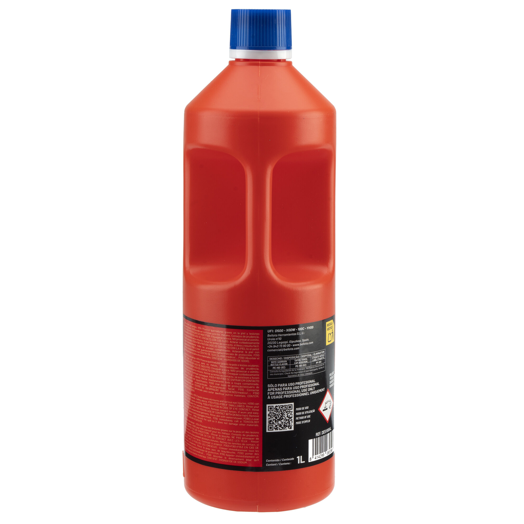 Desatascador tuberías alcalino 1L / DES1000AL