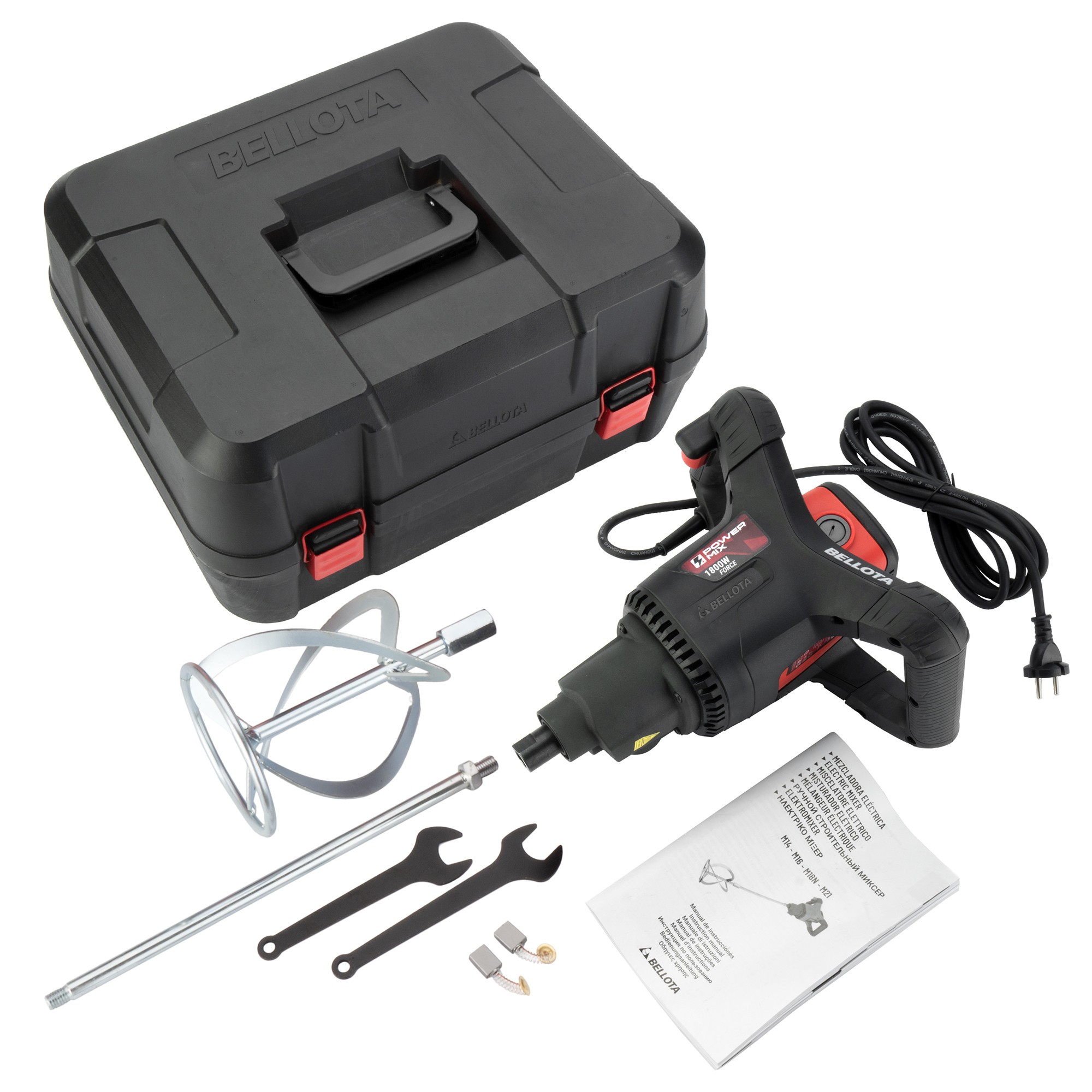 Máquina mezcladora 1800 W 220 v con maleta plástica enchufe tipo C-F / M18NCASE