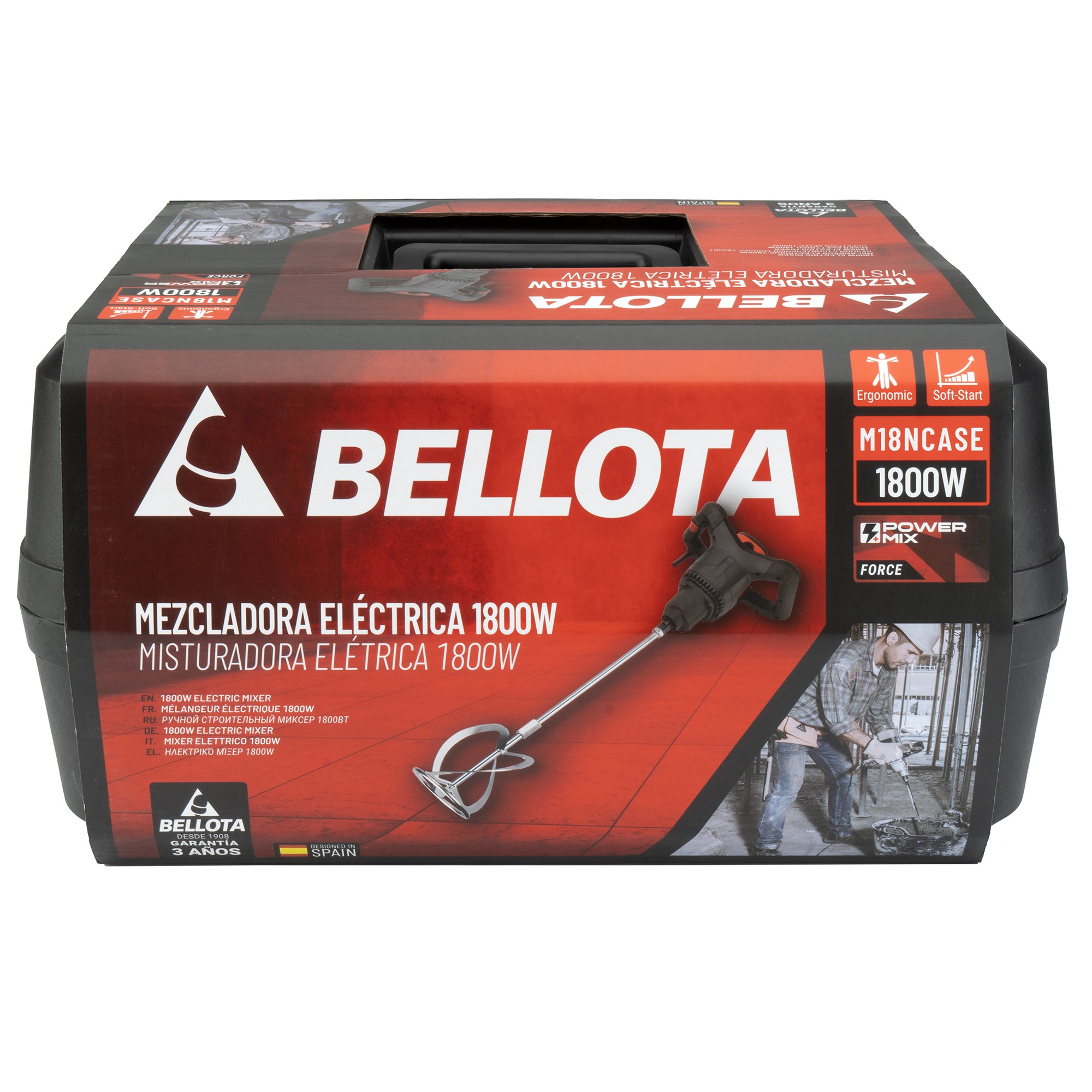 Máquina mezcladora 1800 W 220 v con maleta plástica enchufe tipo C-F / M18NCASE