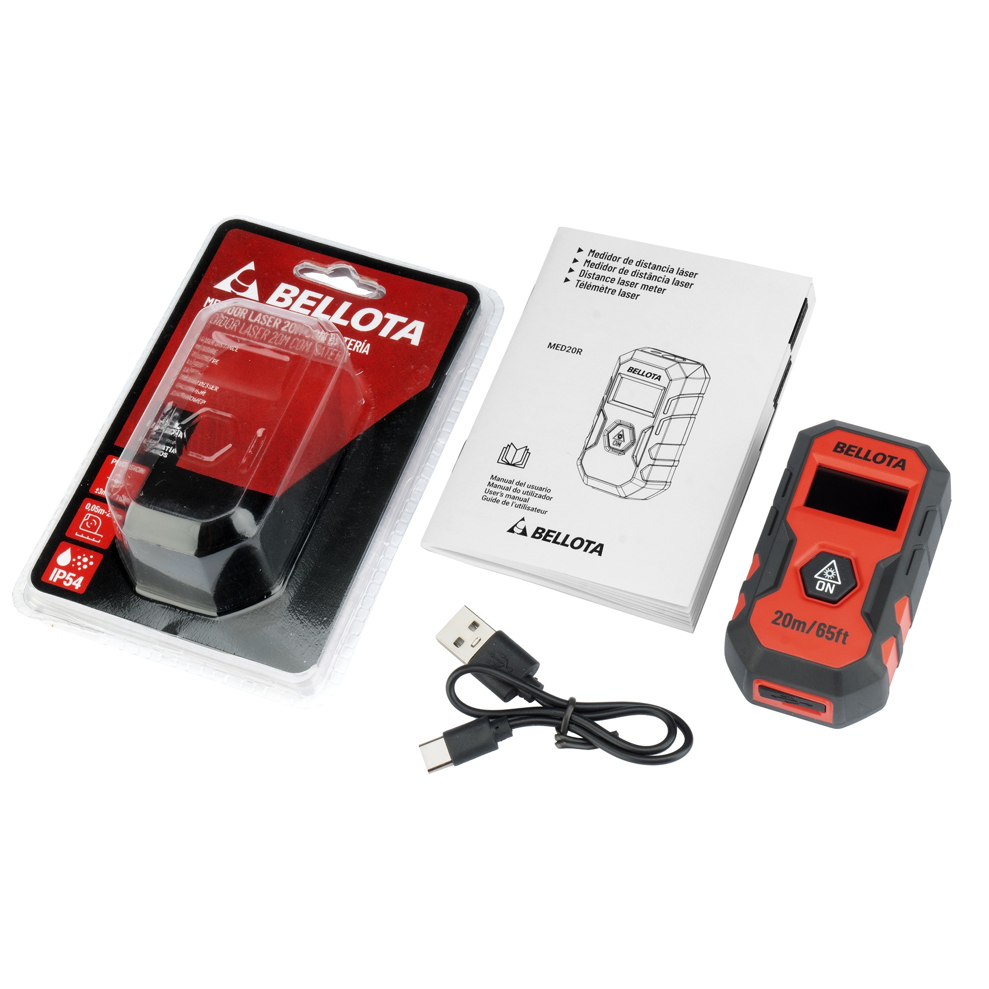 Medidor láser 20 m digital para trabajos de medición y cálculo de presupuestos / MED20R