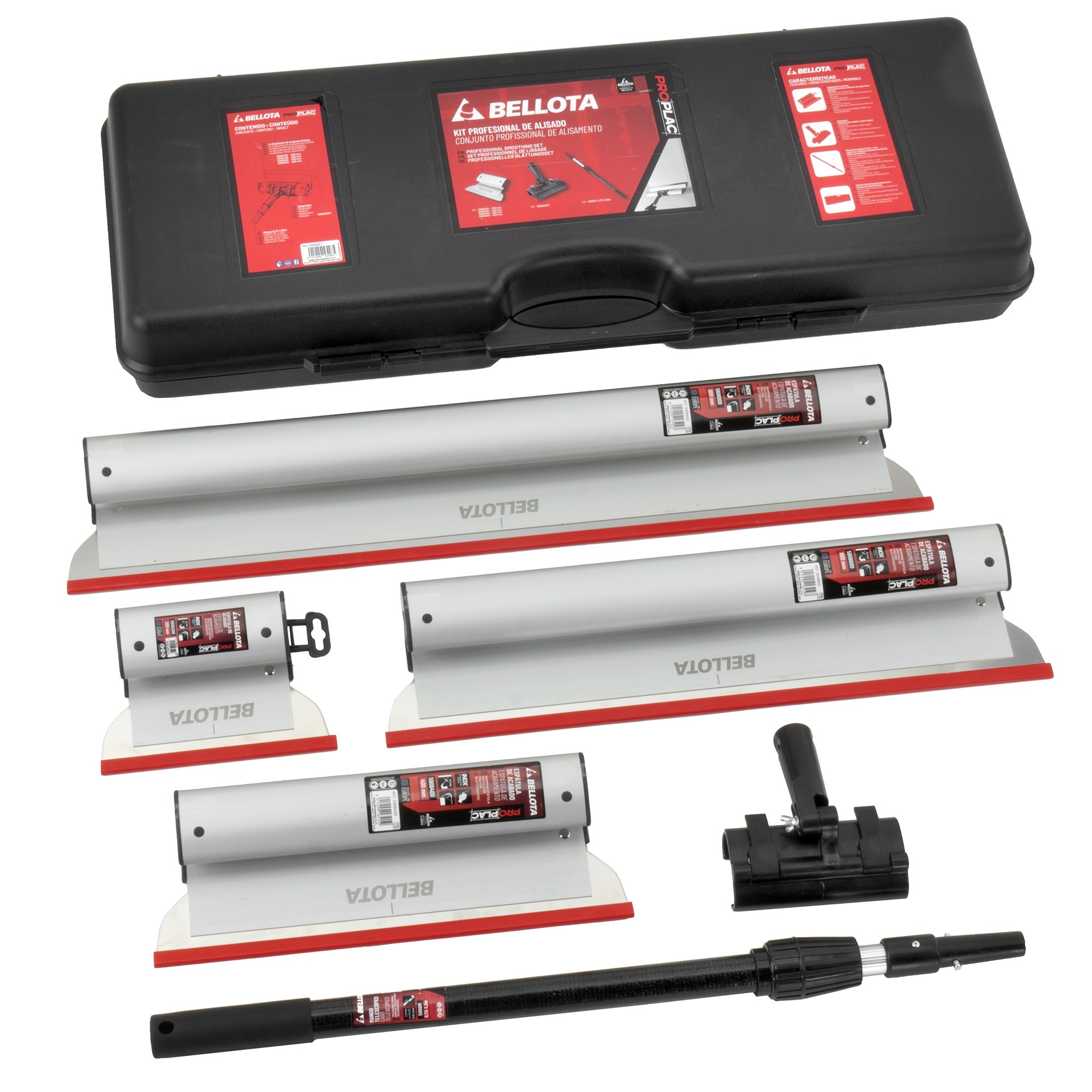KIT de 4 espátulas de alisar en acero inoxidable de 0,3 mm para enlucir trabajos en placa / 5906SET