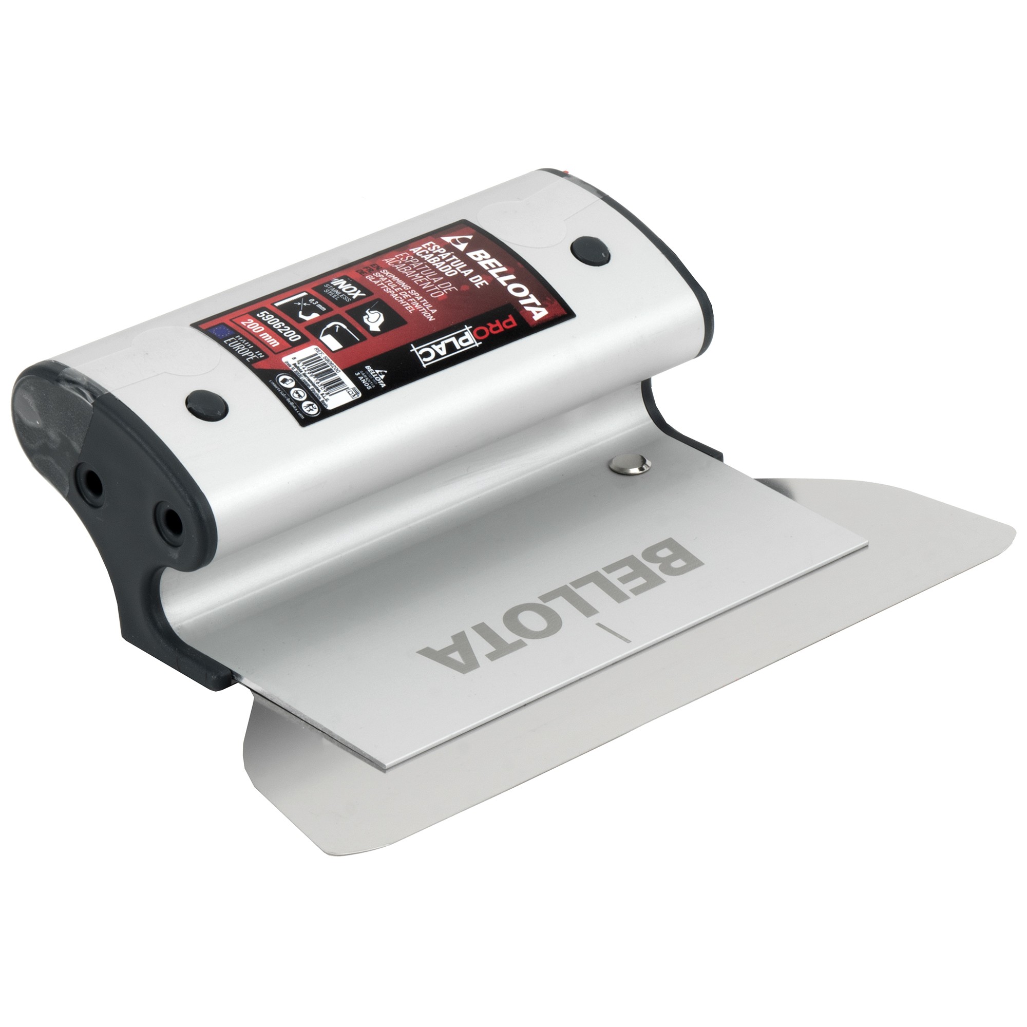 Espátula de alisar en acero inoxidable de 0,3 mm para enlucir trabajos en placa de 200 mm / 5906200