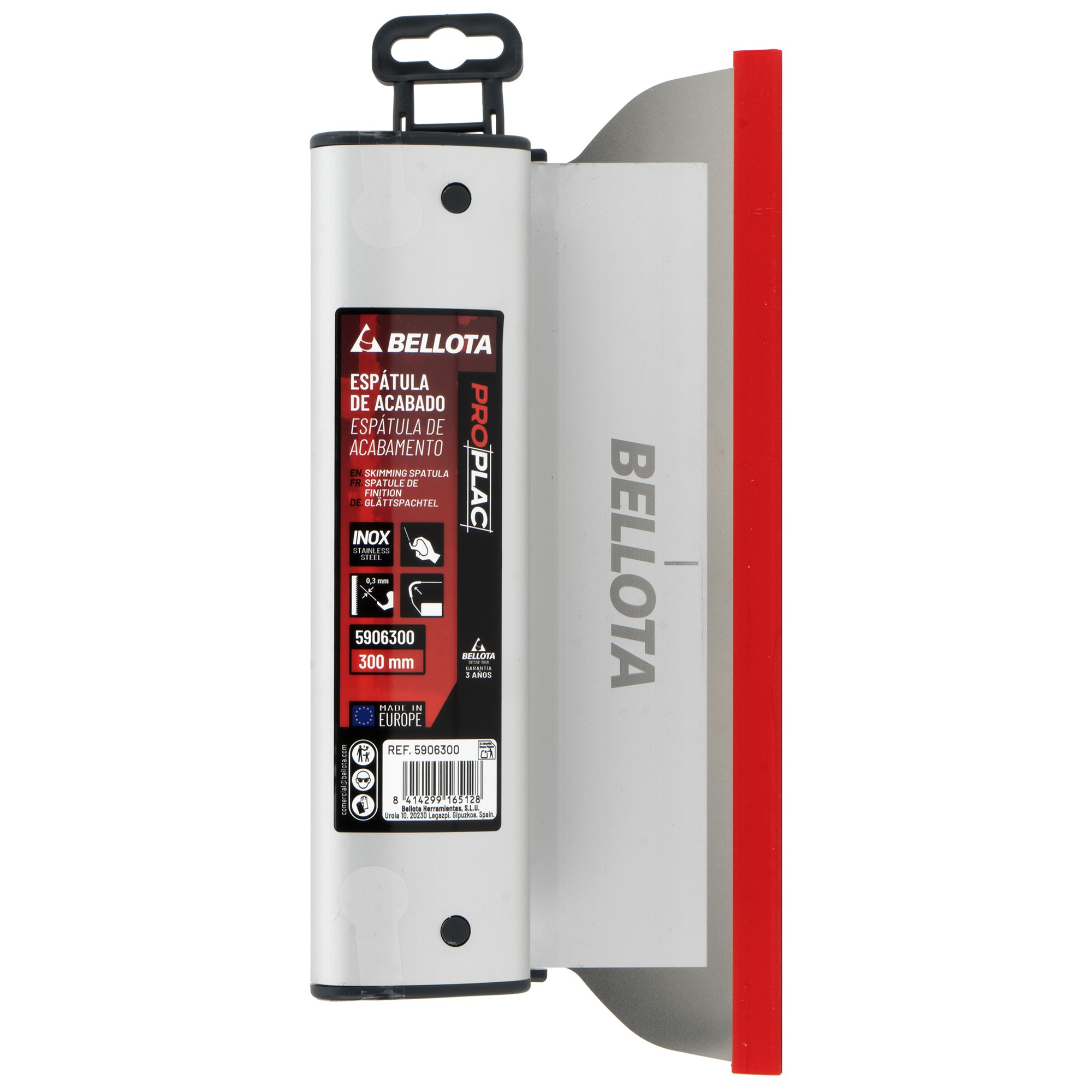 Espátula de alisar en acero inoxidable de 0,3 mm para enlucir trabajos en placa de 300 mm / 5906300