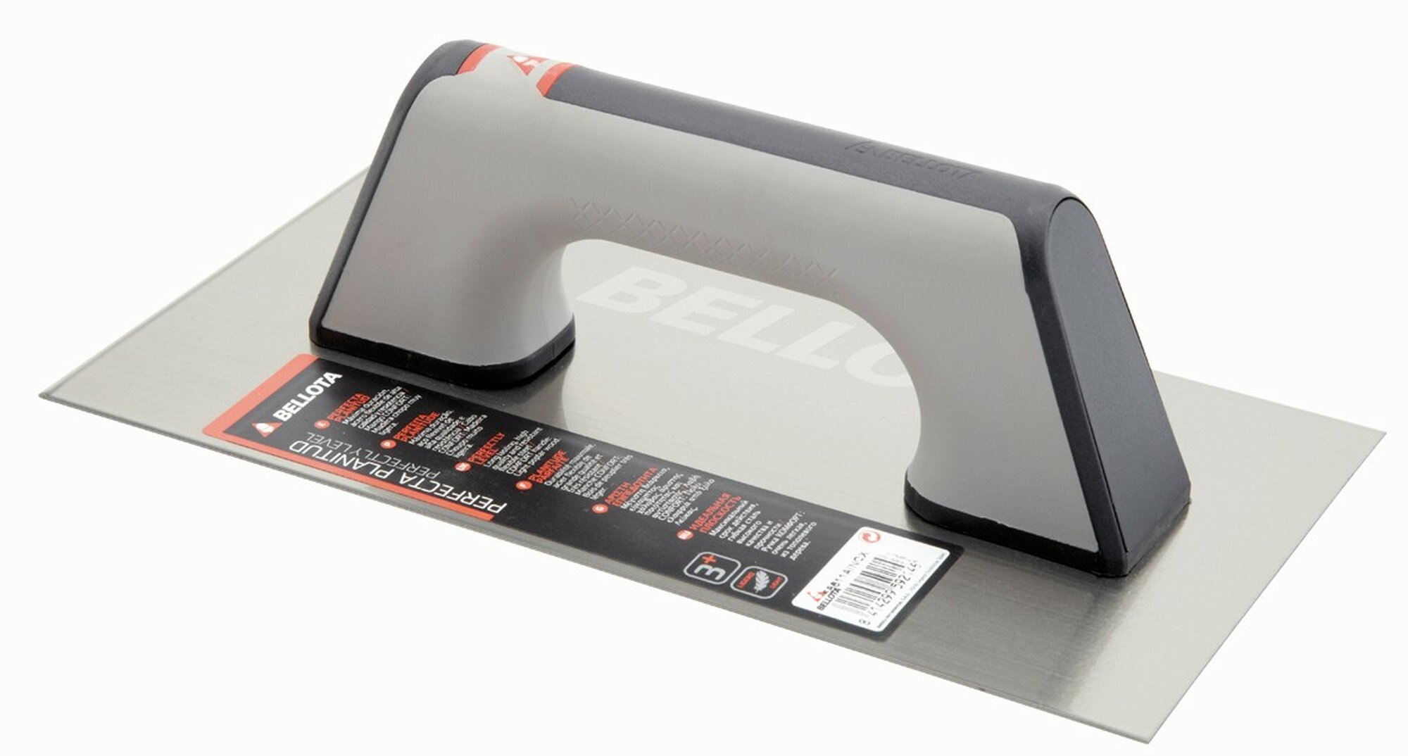 Llana recta de acero con mango bimaterial 270x135 mm / 586100BIM