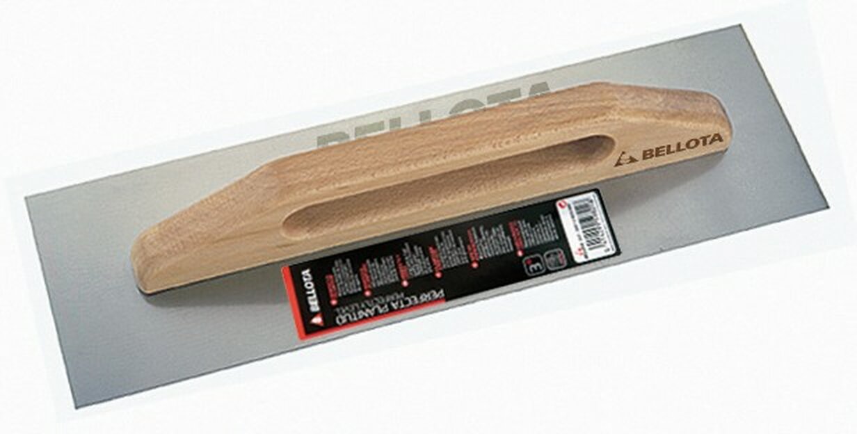 Llana larga recta de acero inoxidable con mango de madera 480x150 mm / 5865INOX