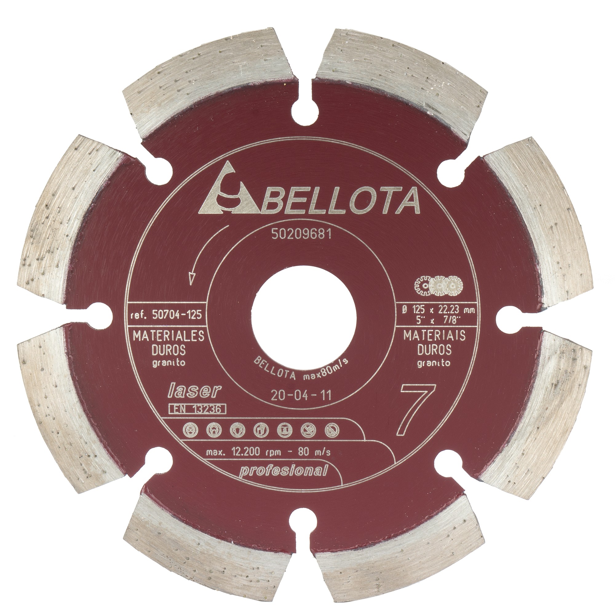 Disco diamante segmentado para materiales duros / 50704125