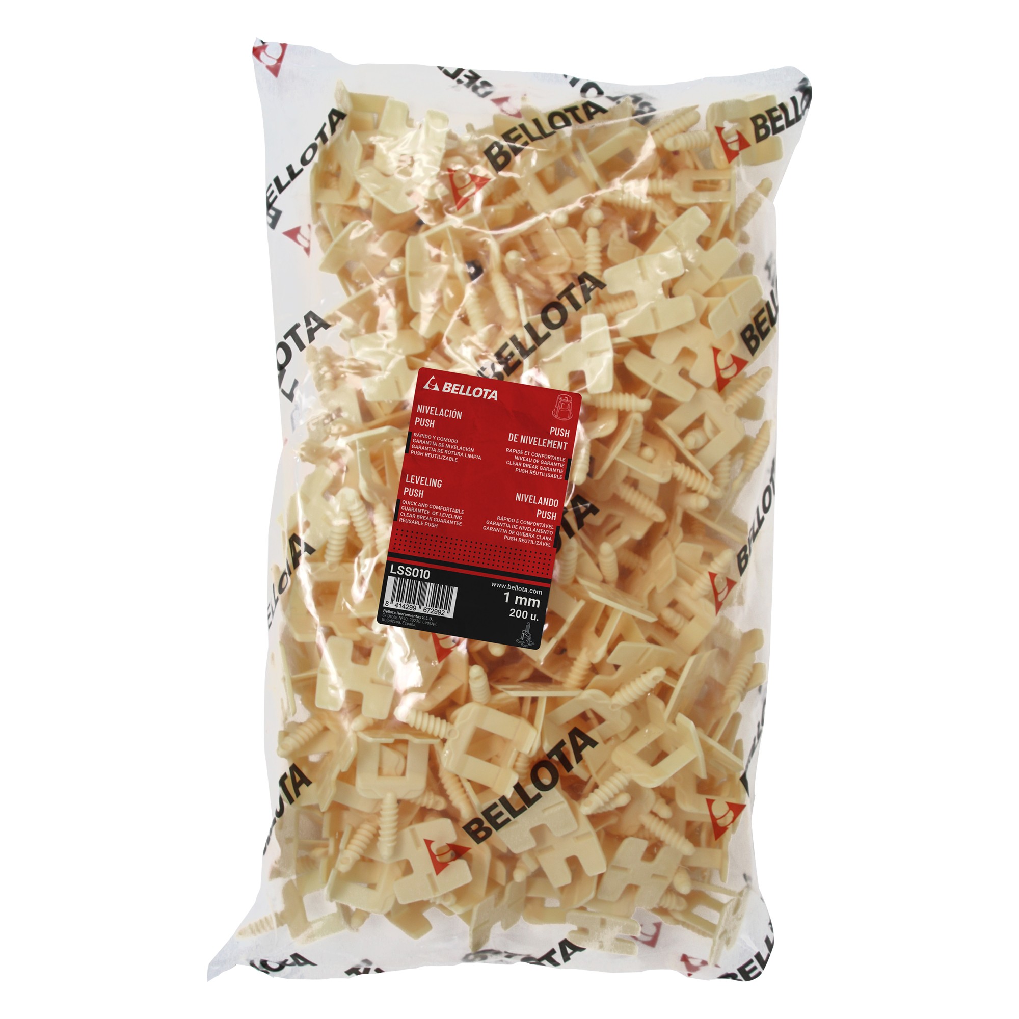 Calzo de nivelación cerámica para sistema Push&Level de 1 mm - Bolsa 200 unidades / LSS010