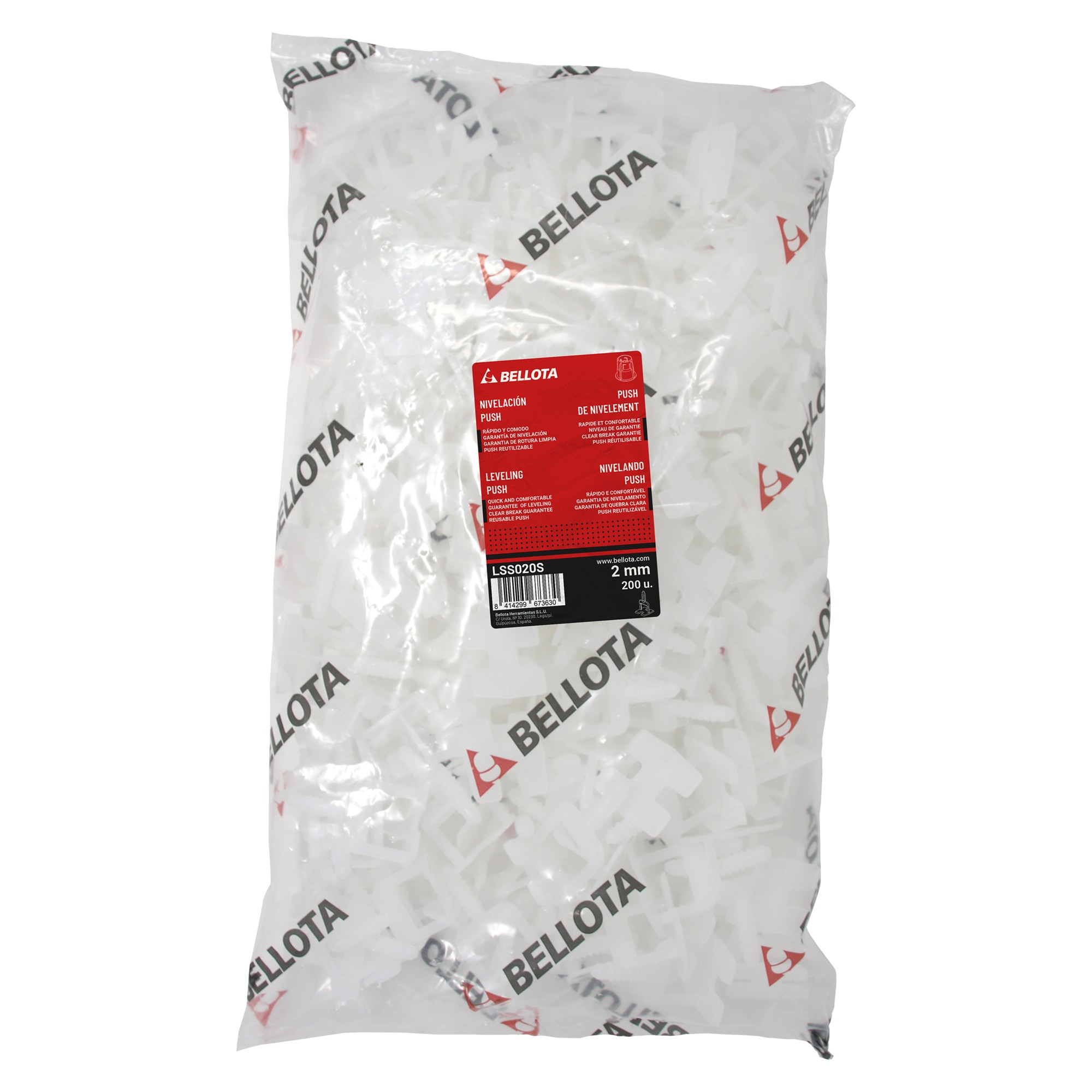 Calzo de nivelación cerámica para sistema Push&Level de 2 mm - Bolsa 200 unidades / LSS020