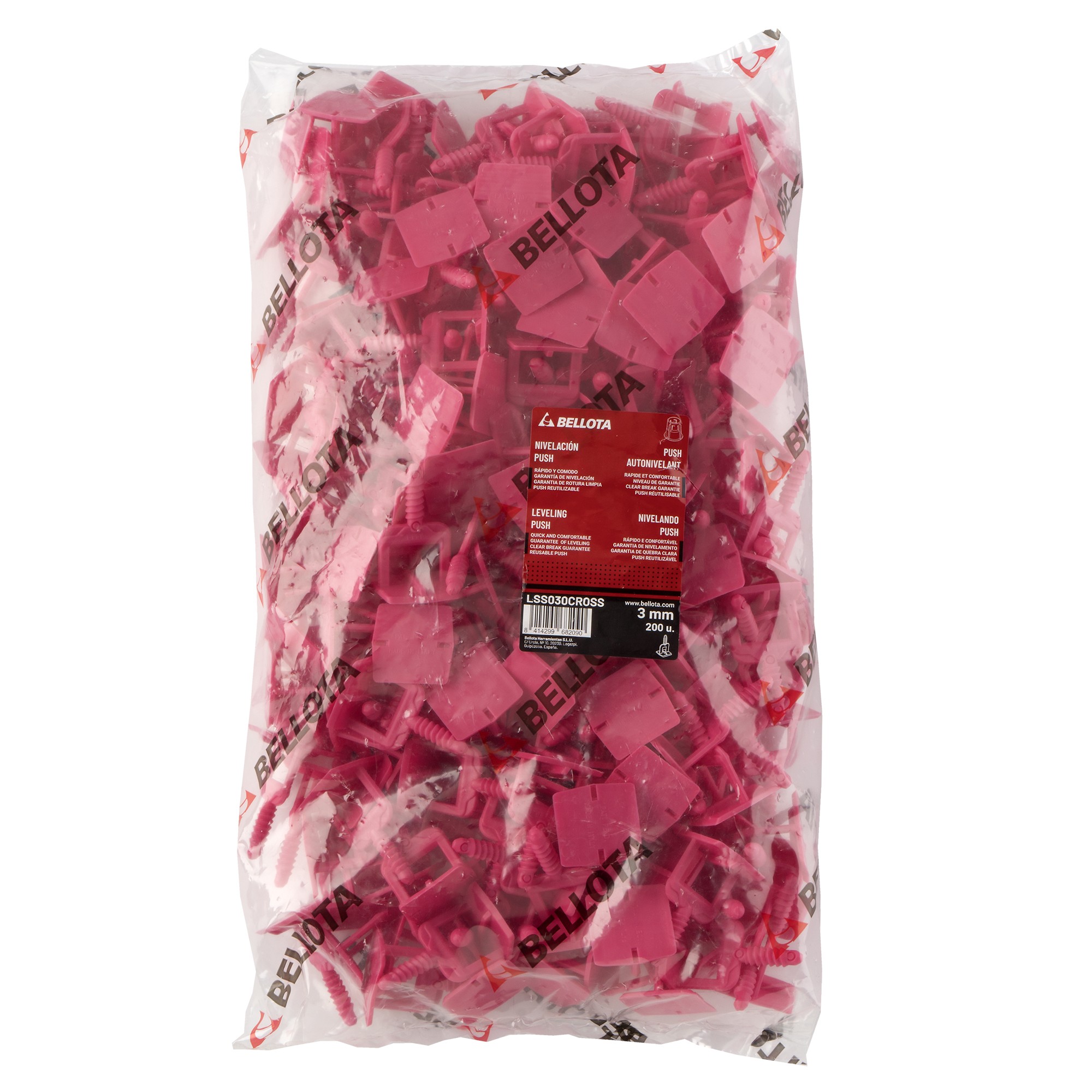 Calzo de nivelación cerámica en cruz para sistema Push&Level de 3 mm - Bolsa 200 unidades / LSS030CROSS