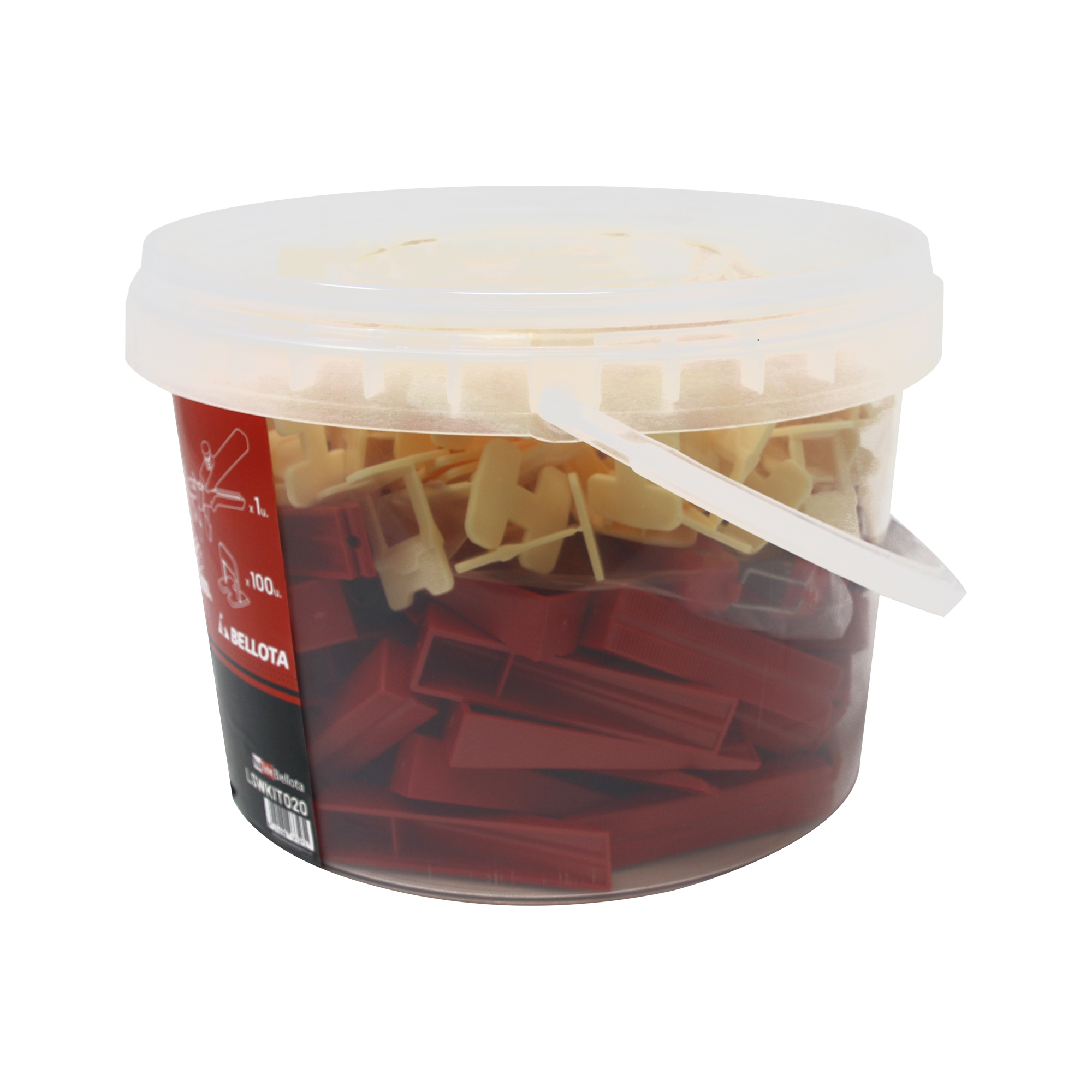 Kit de nivelación cerámica para sistema cuña de 2 mm - 100 Calzos+100 Cuñas+1 Alicate / LSWKIT020