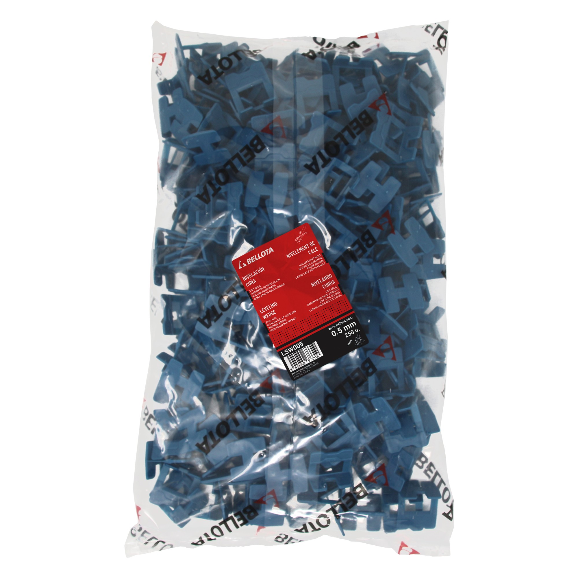 Calzo de nivelación cerámica para sistema cuña de 0,5 mm - Bolsa 250 unidades / LSW005