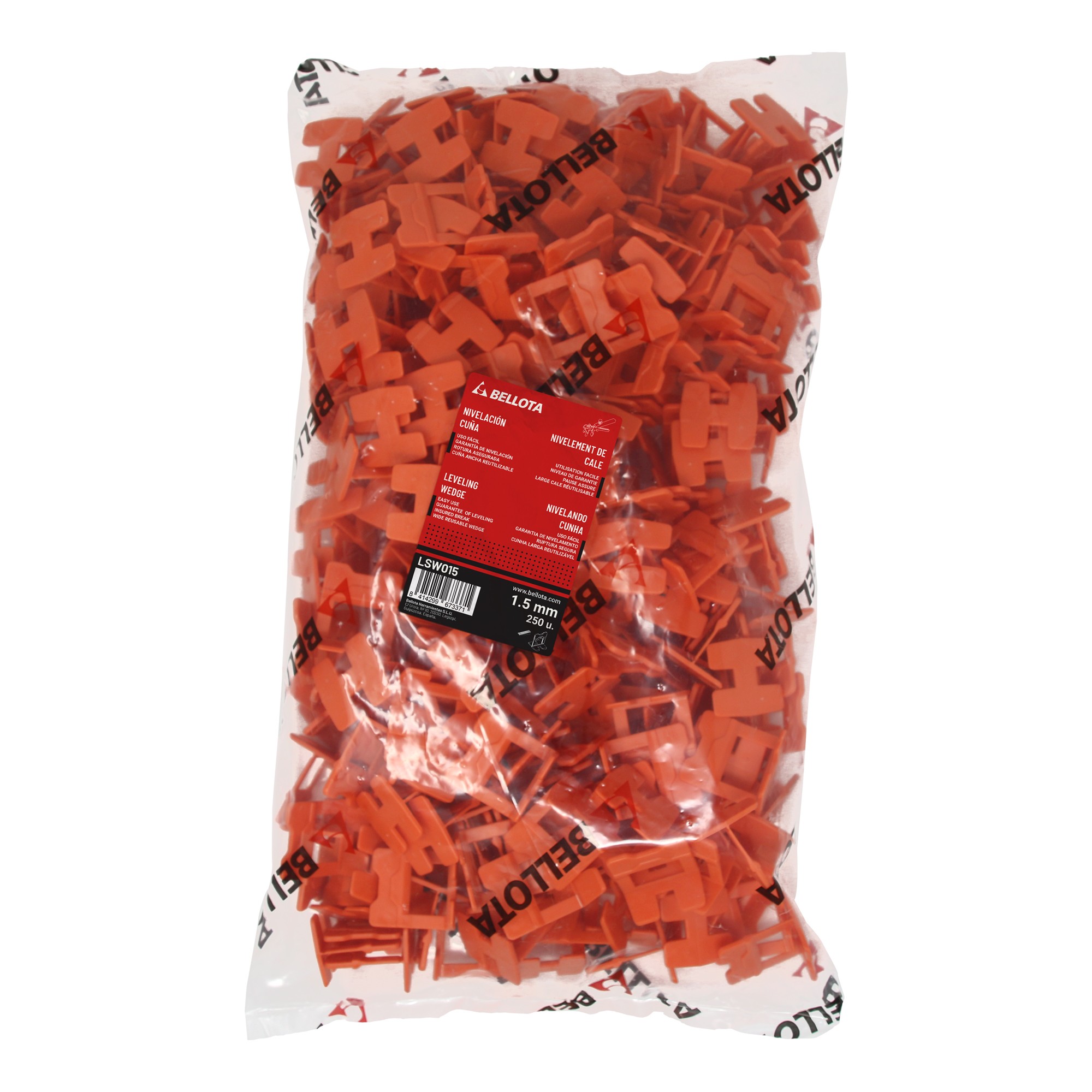 Calzo de nivelación cerámica para sistema cuña de 1,5 mm - Bolsa 250 unidades / LSW015