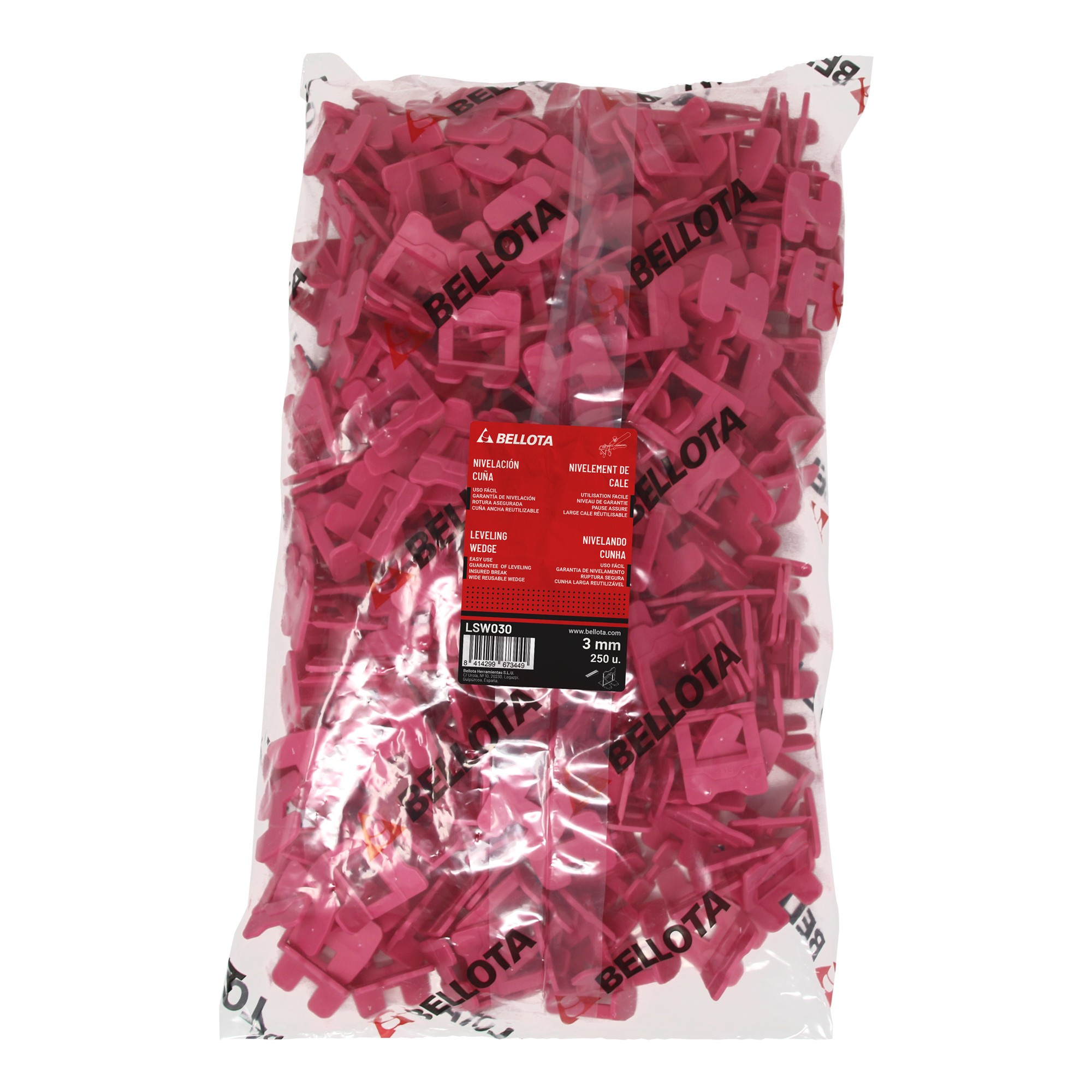 Calzo de nivelación cerámica para sistema cuña de 3 mm - Bolsa 250 unidades / LSW030