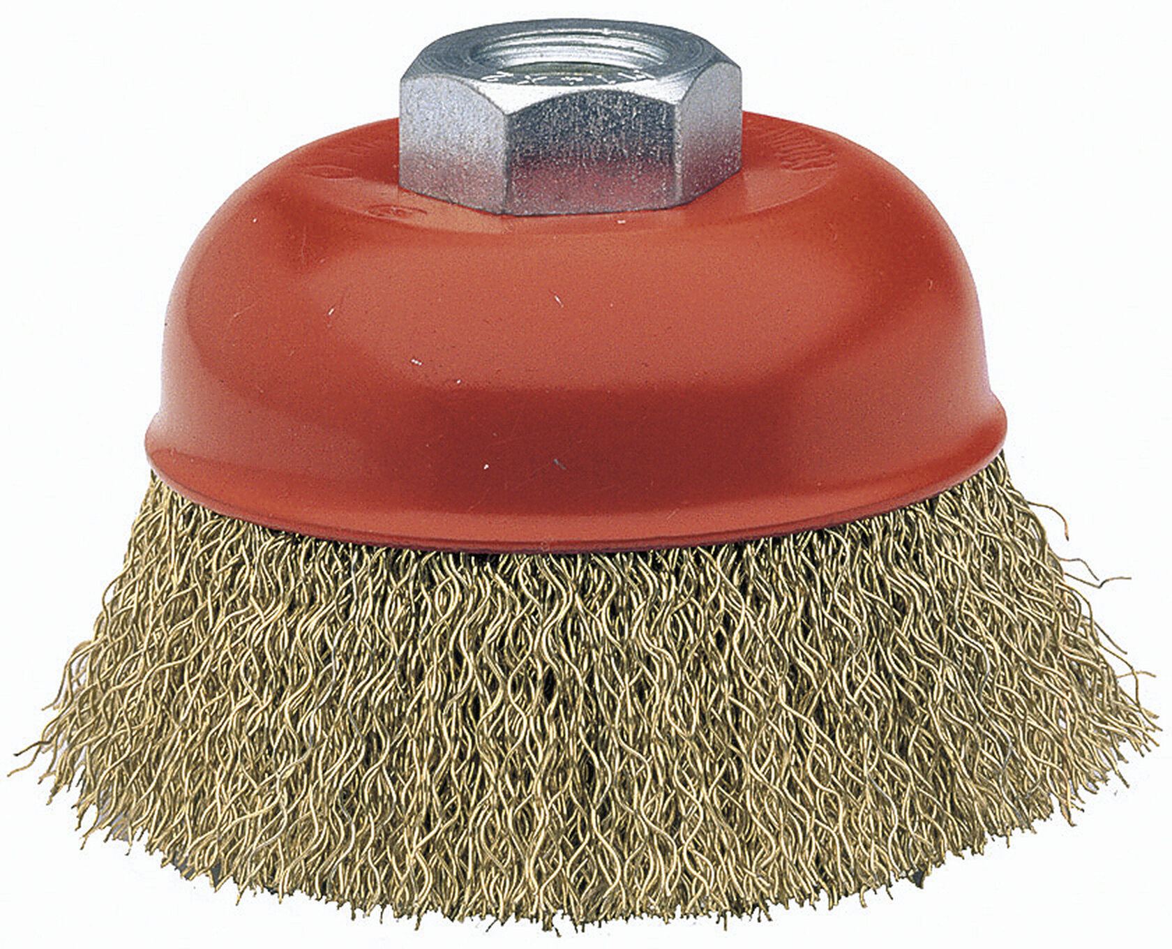 Cepillo de taza con alambre de acero latonado ondulado 75 mm / 5081475