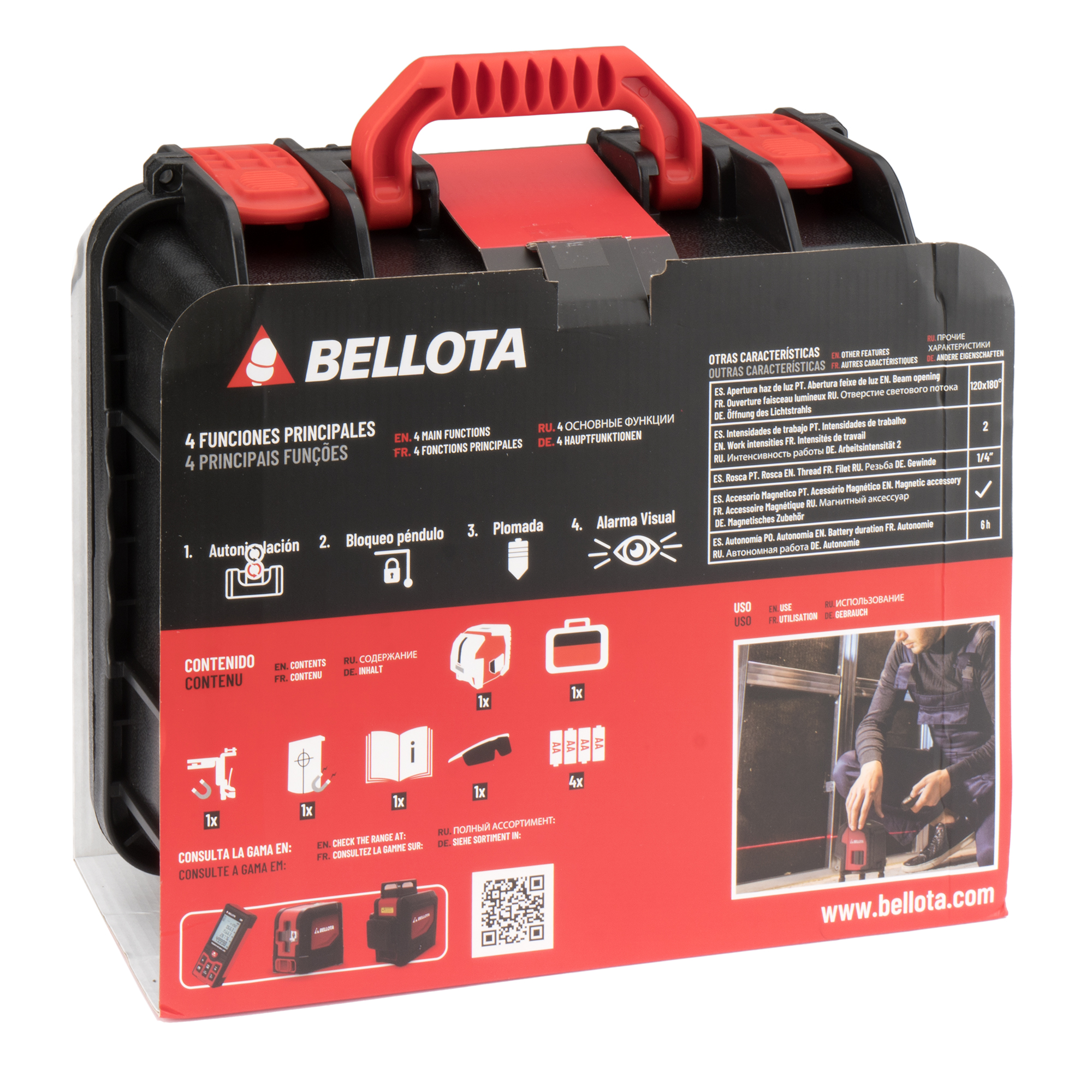 Nivel láser en cruz 30 m con plomada para trabajos de nivelación / NIV30