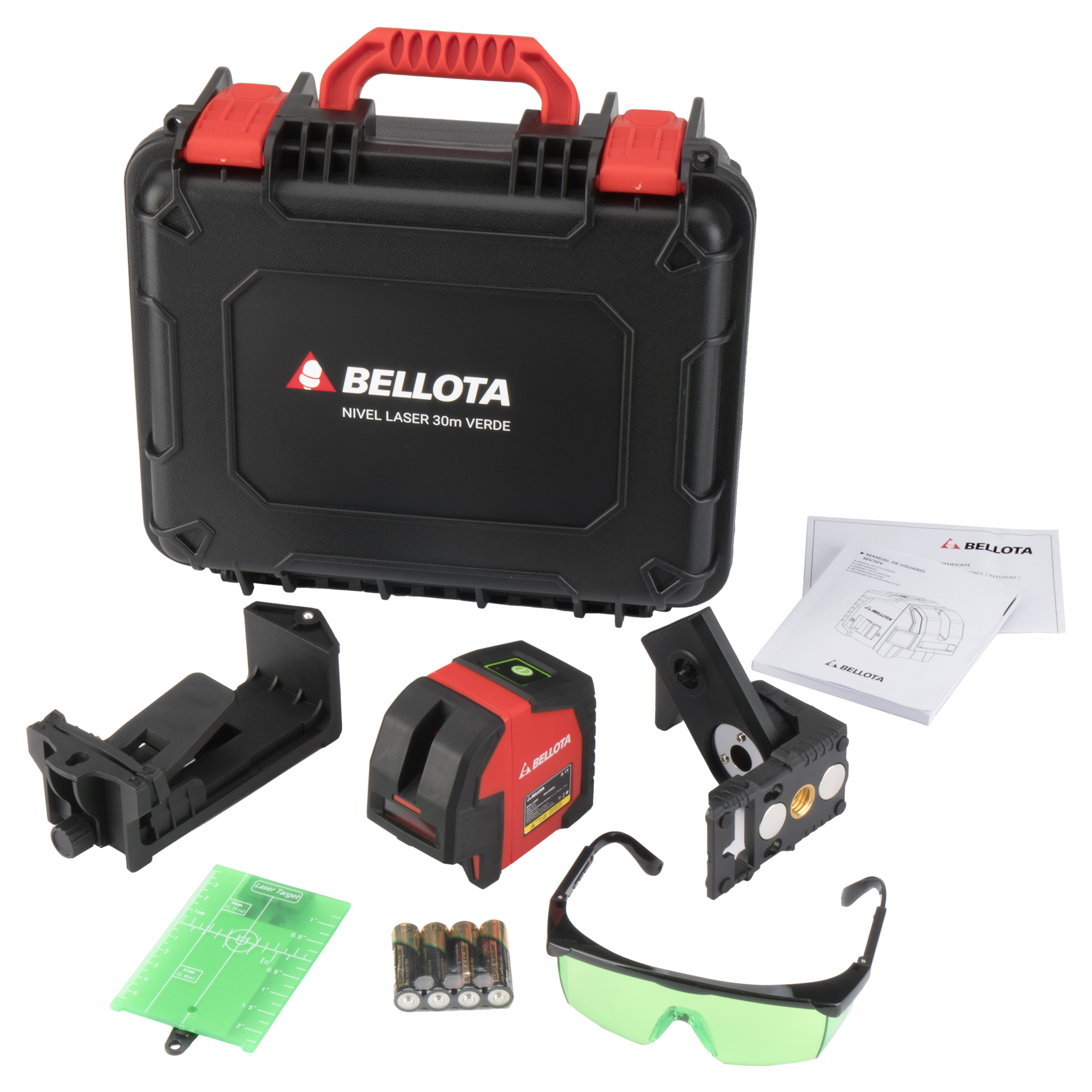 Nivel láser en cruz 30 m con plomada para trabajos de nivelación / NIV30