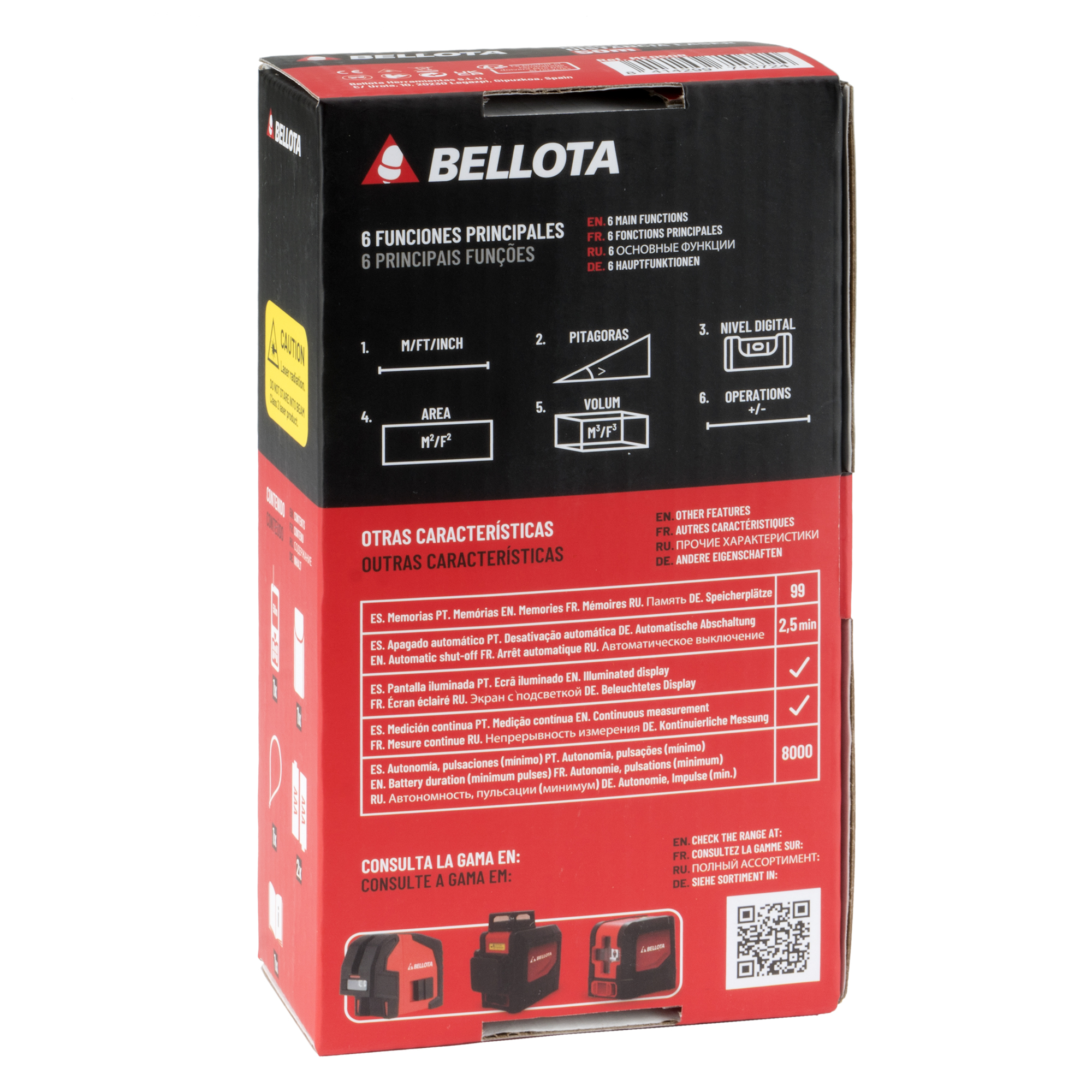 Medidor láser 50 m con nivel digital para trabajos de medición y cálculo de presupuestos / MED