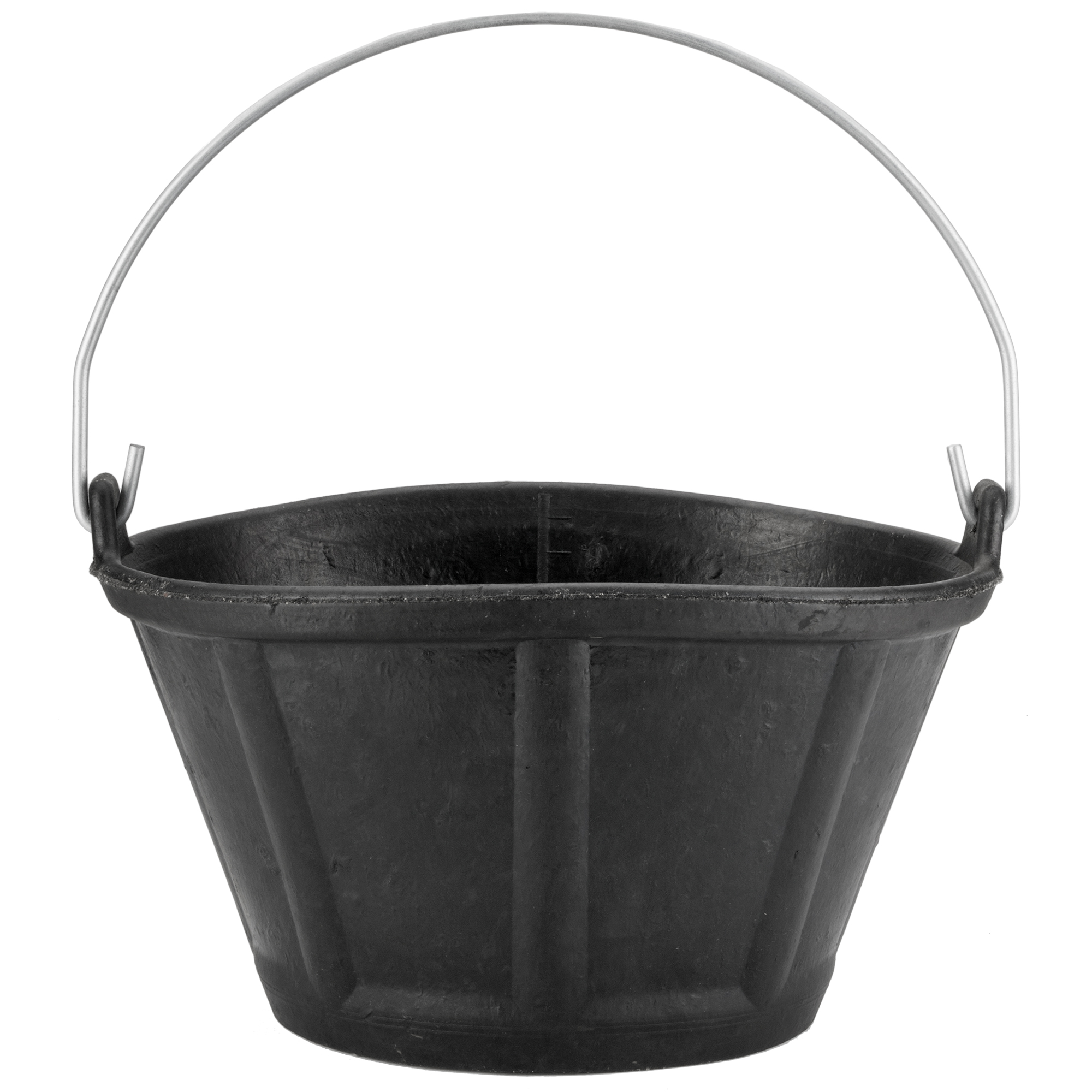 Cubo de caucho italiano 10 litros asa metálica negro / BKC10BM