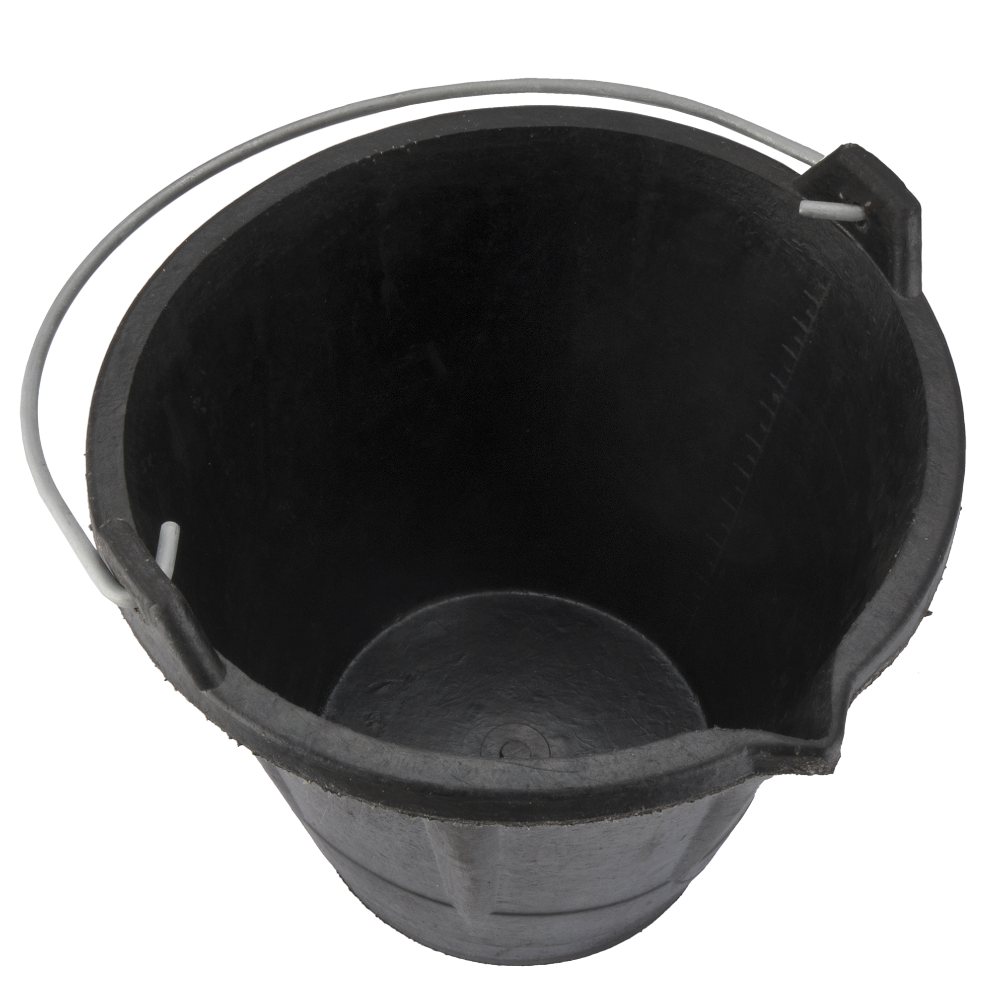Cubo de caucho industrial 12 litros asa metálica negro / BKCIND12BM