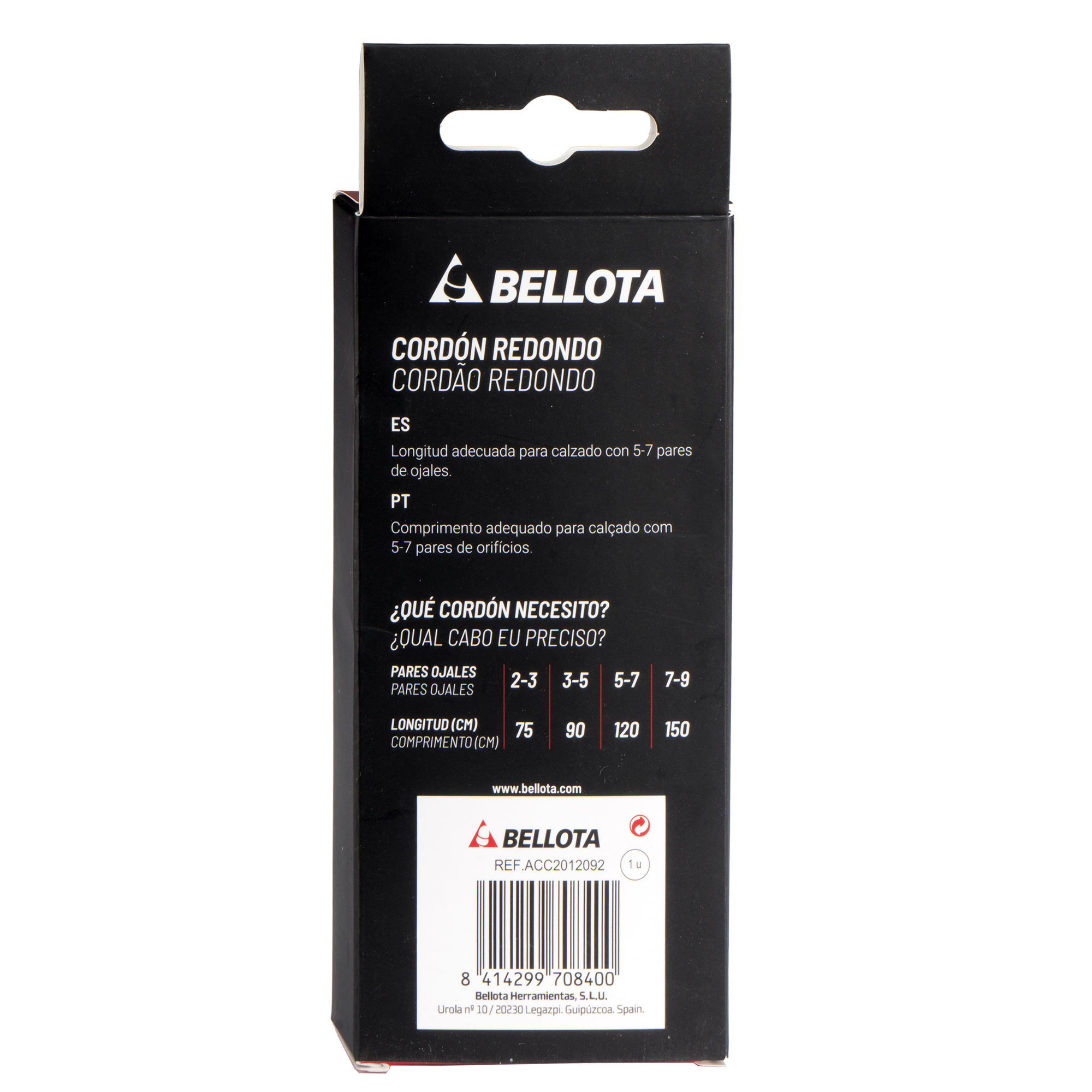 Cordón redondo negro-rojo 120 cm / ACC2012092