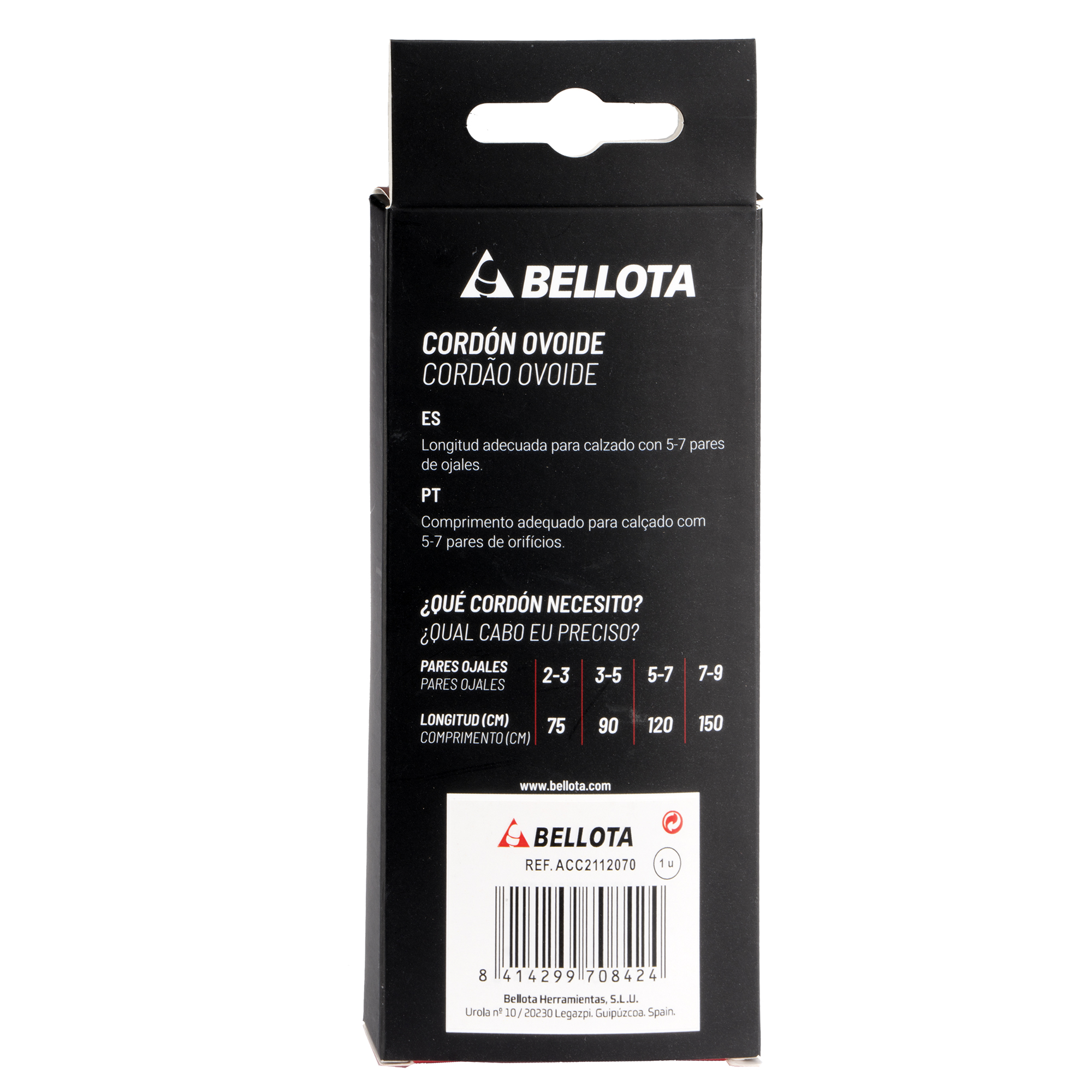 Cordón ovoide gris 120 cm / ACC2112070