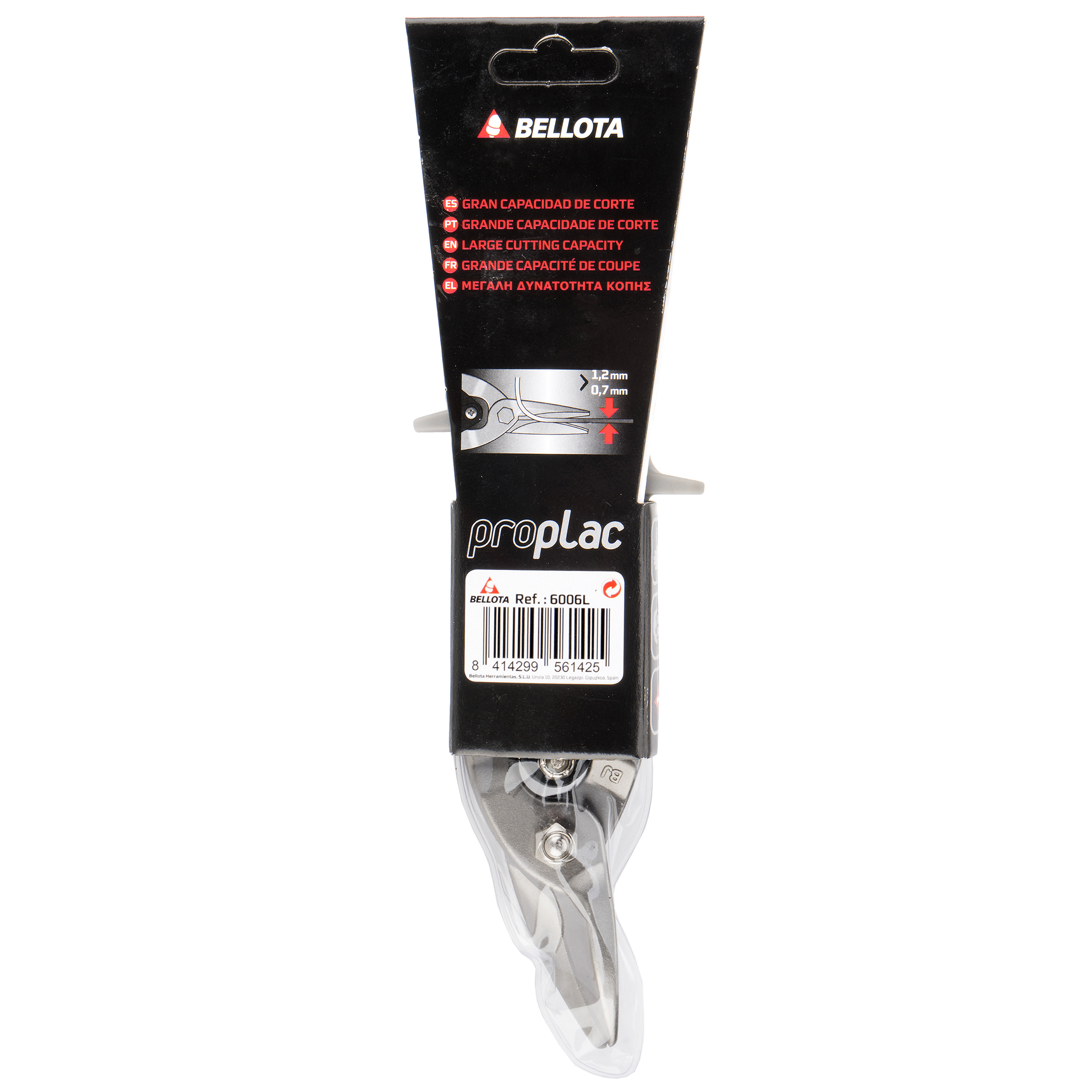 Tijera cortachapa para corte a izquierdas de maestras y perfilería / 6006L