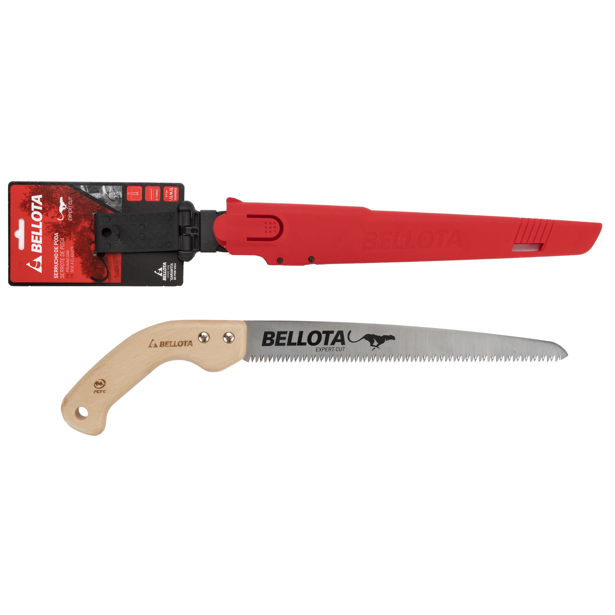 Serrucho de poda profesional Expert gama Guepardo con mango de madera recto y hoja de corte recta / 45RMR