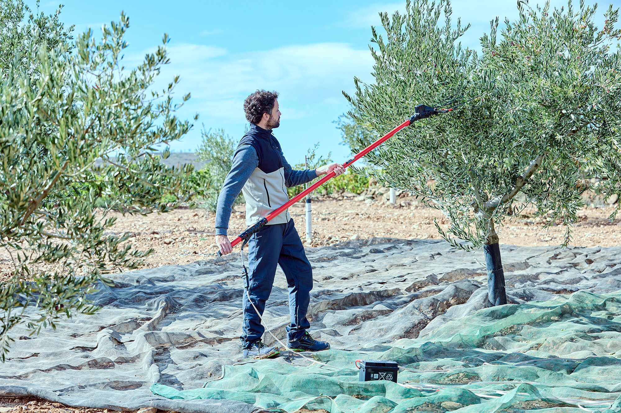 Cable extensor de 15m para  Vareador Cigüeña VA1 con pinzas para batería de 12V /VA300315