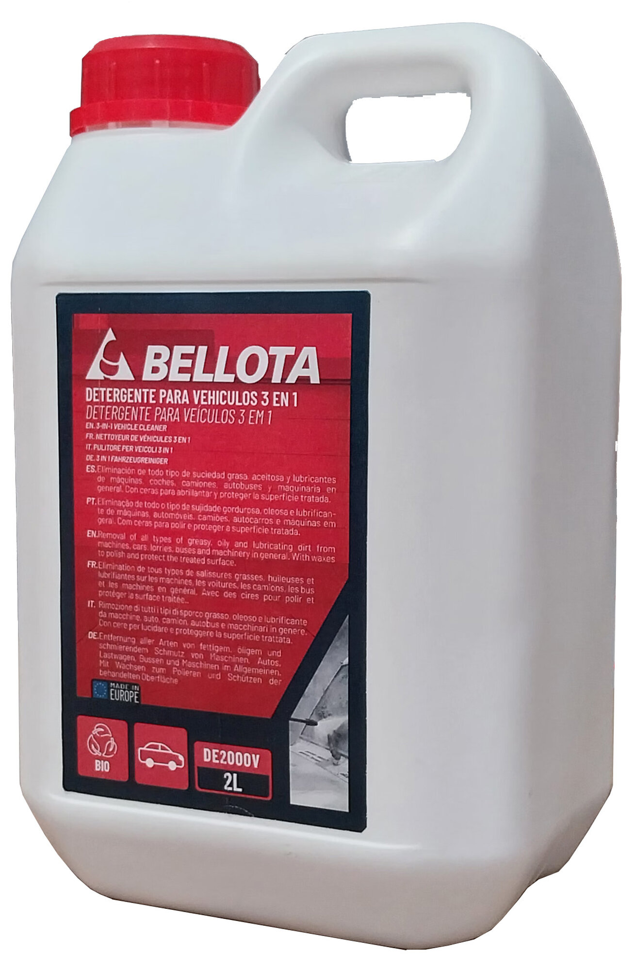 Detergente para vehículos para hidrolimpiadora: 3 en 1 / DE2000V