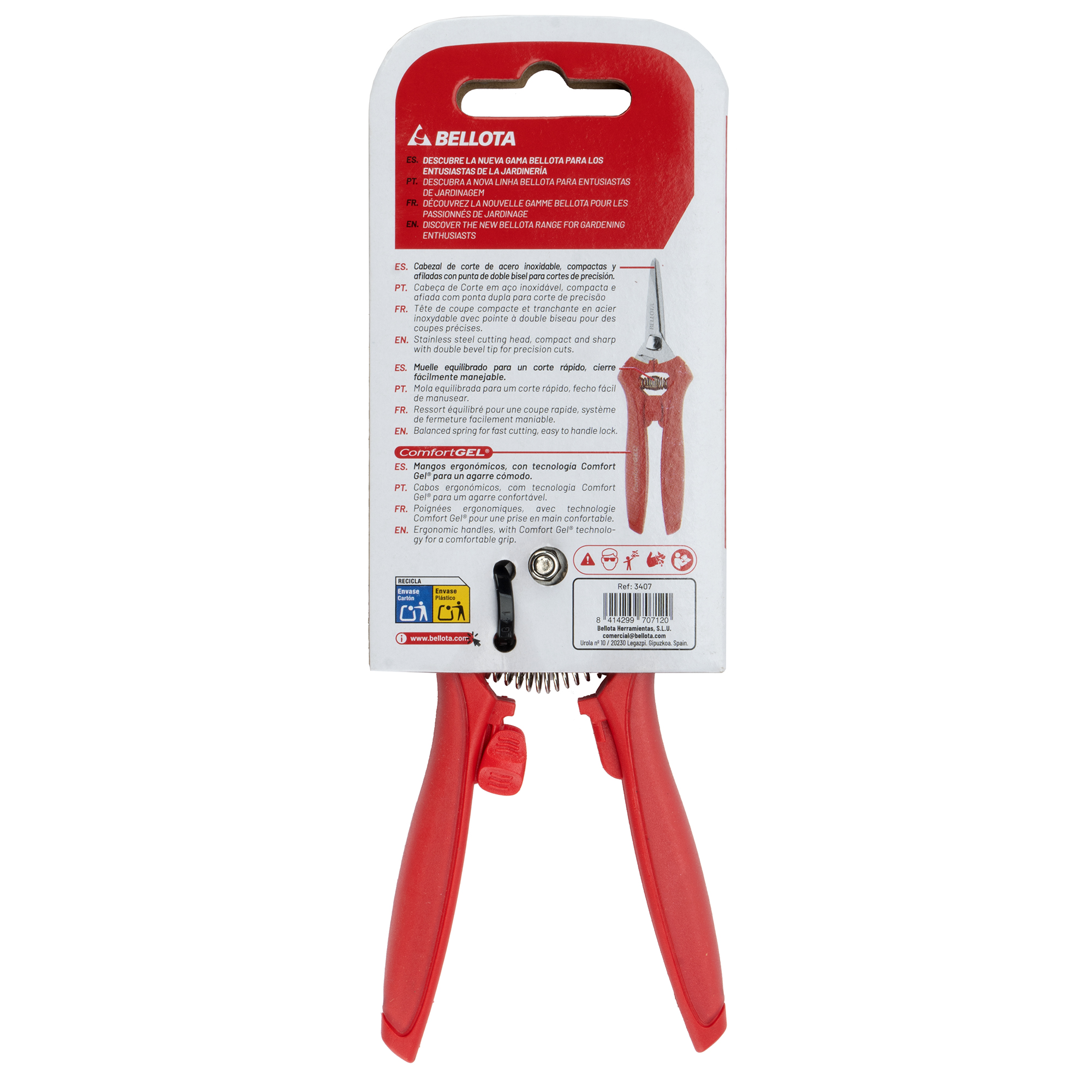 Tijera de detalles y cortes delicados inox ComfortGel/3407