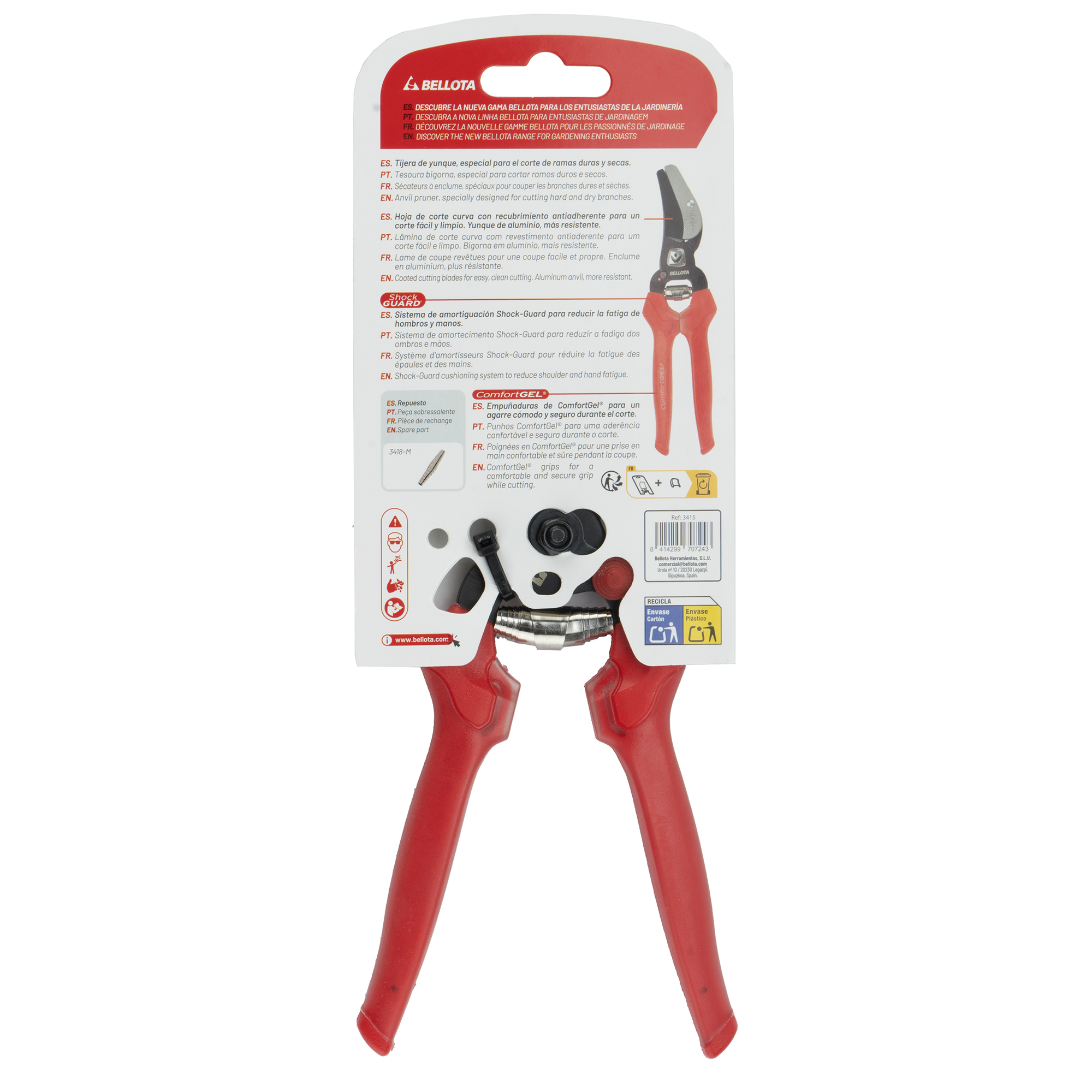 Tijera de una mano yunque mangos ComfortGel/3415