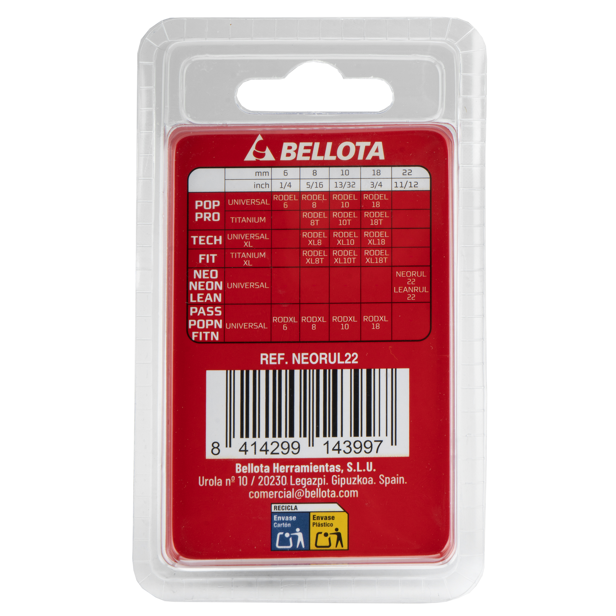 Rulina 22mm para corte de pavimentos rústicos, gres y cerámica, válido para NEO / NEORUL22